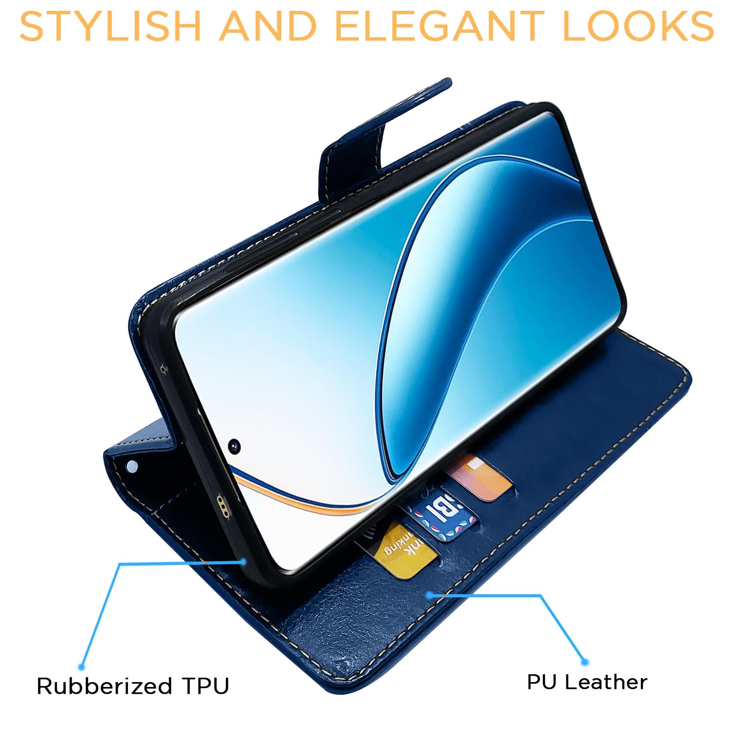 Realme 12 Pro/12 Pro Plus 5G flip cover in blue & brown by Pikkme – photo 5
