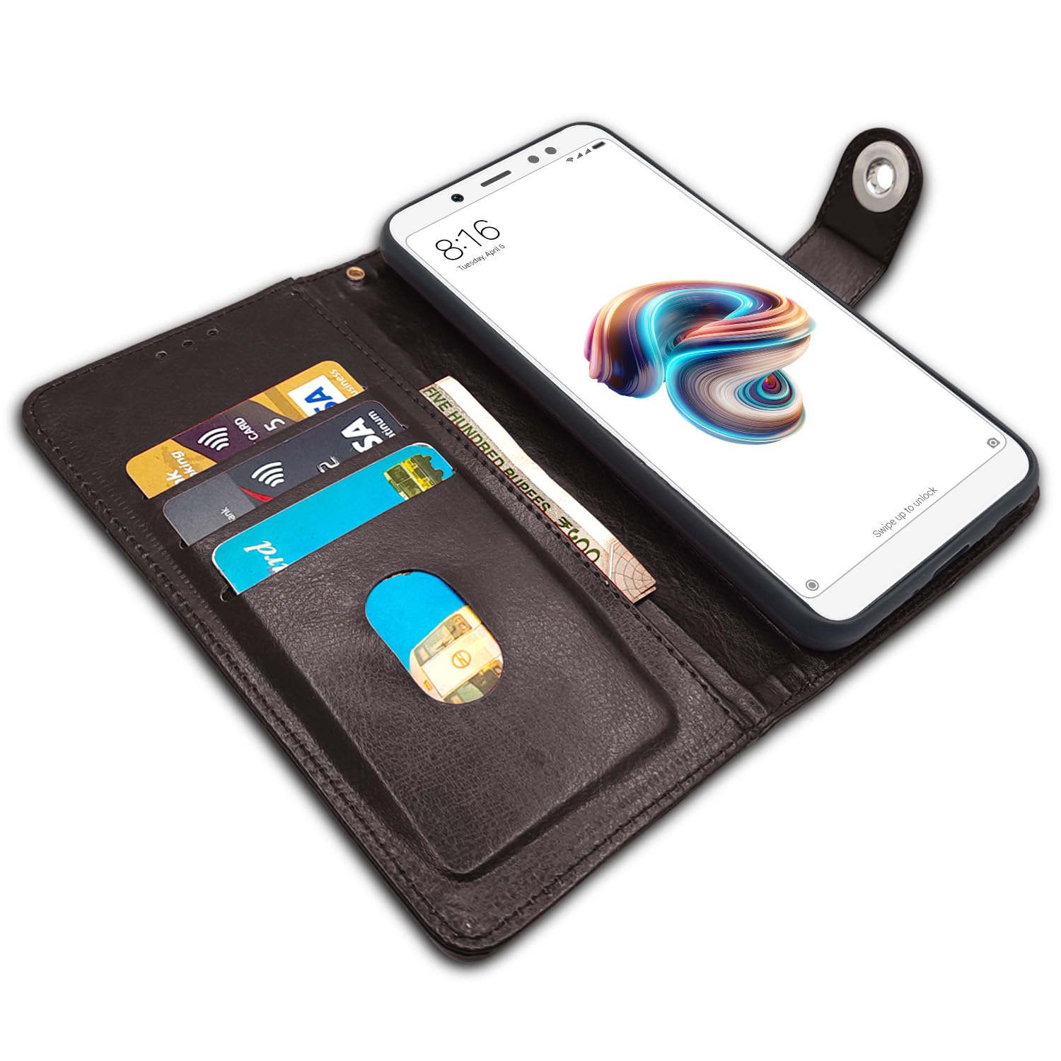 Pikkme Redmi Note 5 Pro button coffee flip case – photo 3