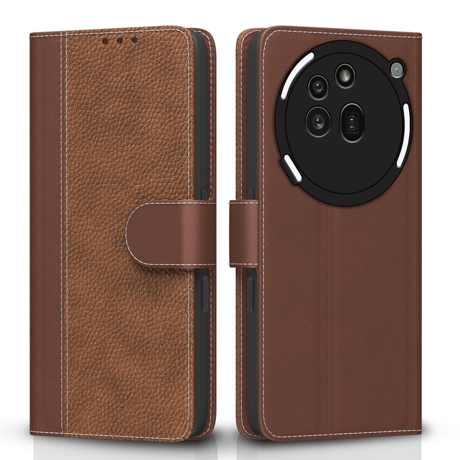 Pikkme Nothing Phone 3a Pro 5G Vintage Flip Cover (Tan)