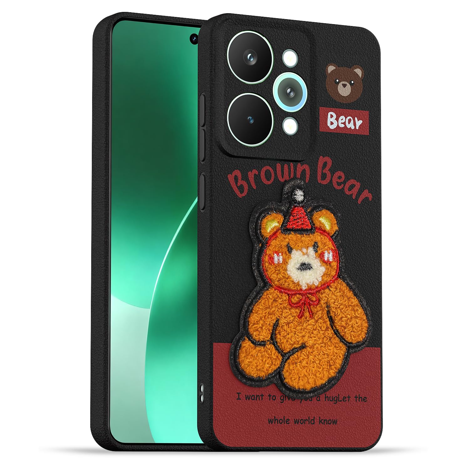 Realme 15 Pro 5G Plush Patch mobile back cover in cherry by Pikkme