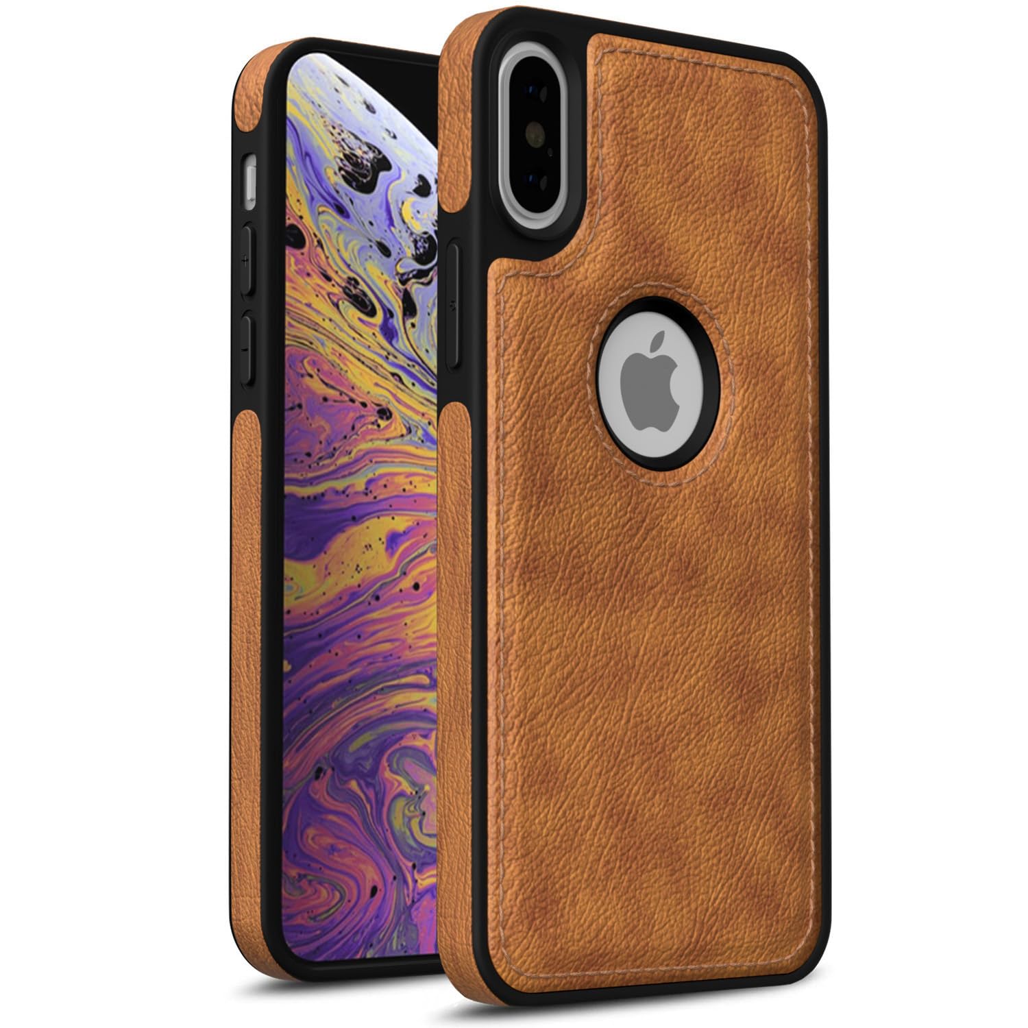 iPhone Xs Max LeatherBack Back Cover – Brown