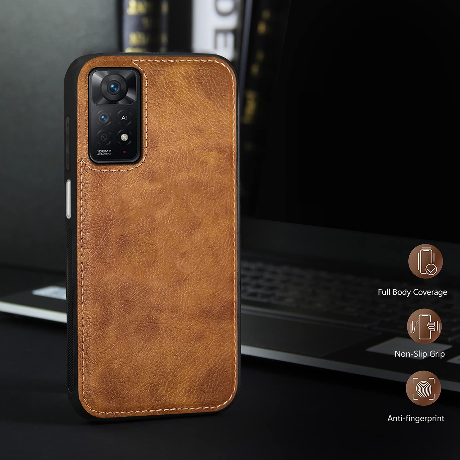 Pikkme Redmi Note 11 Pro/Note 11 Pro Plus 5G Leatherback Back Case | Brown