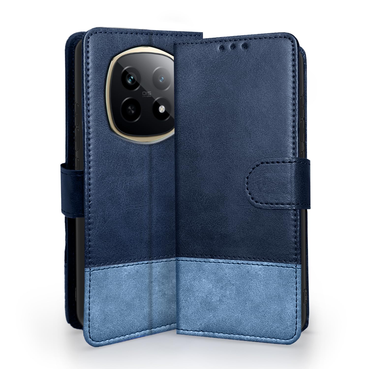Pikkme navy & light blue Magnetic flip cover for Realme P2 Pro 5G