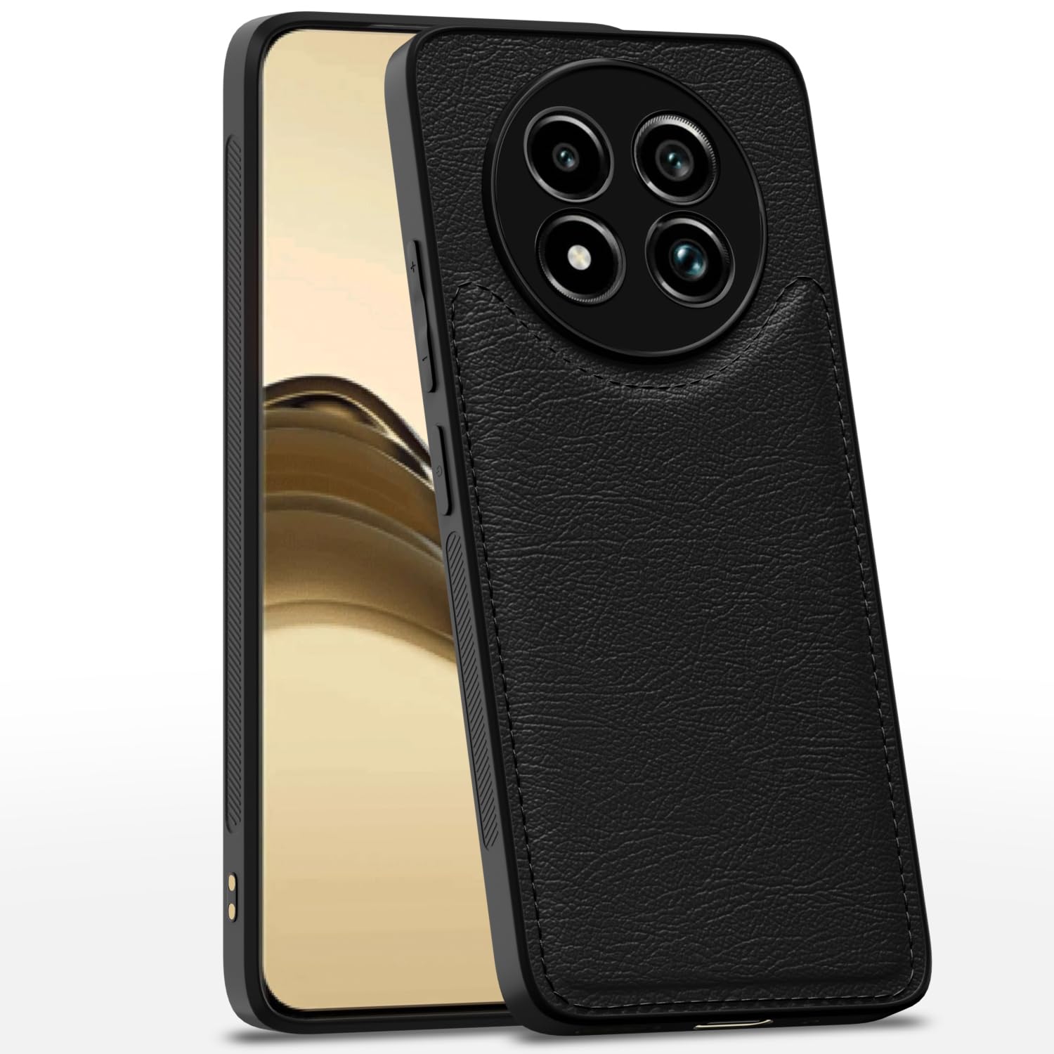 Pikkme Realme 13 Pro / 13 Pro Plus 5G Leatherback Back Case | Black