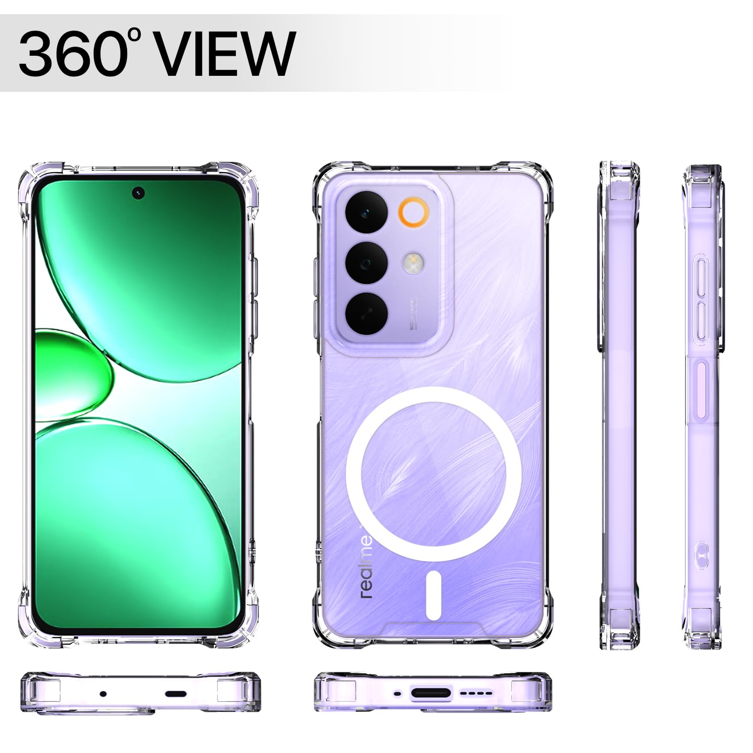 Pikkme Realme Narzo 90X/C85/15X 5G transparent mag-safe mobile cover – photo 7