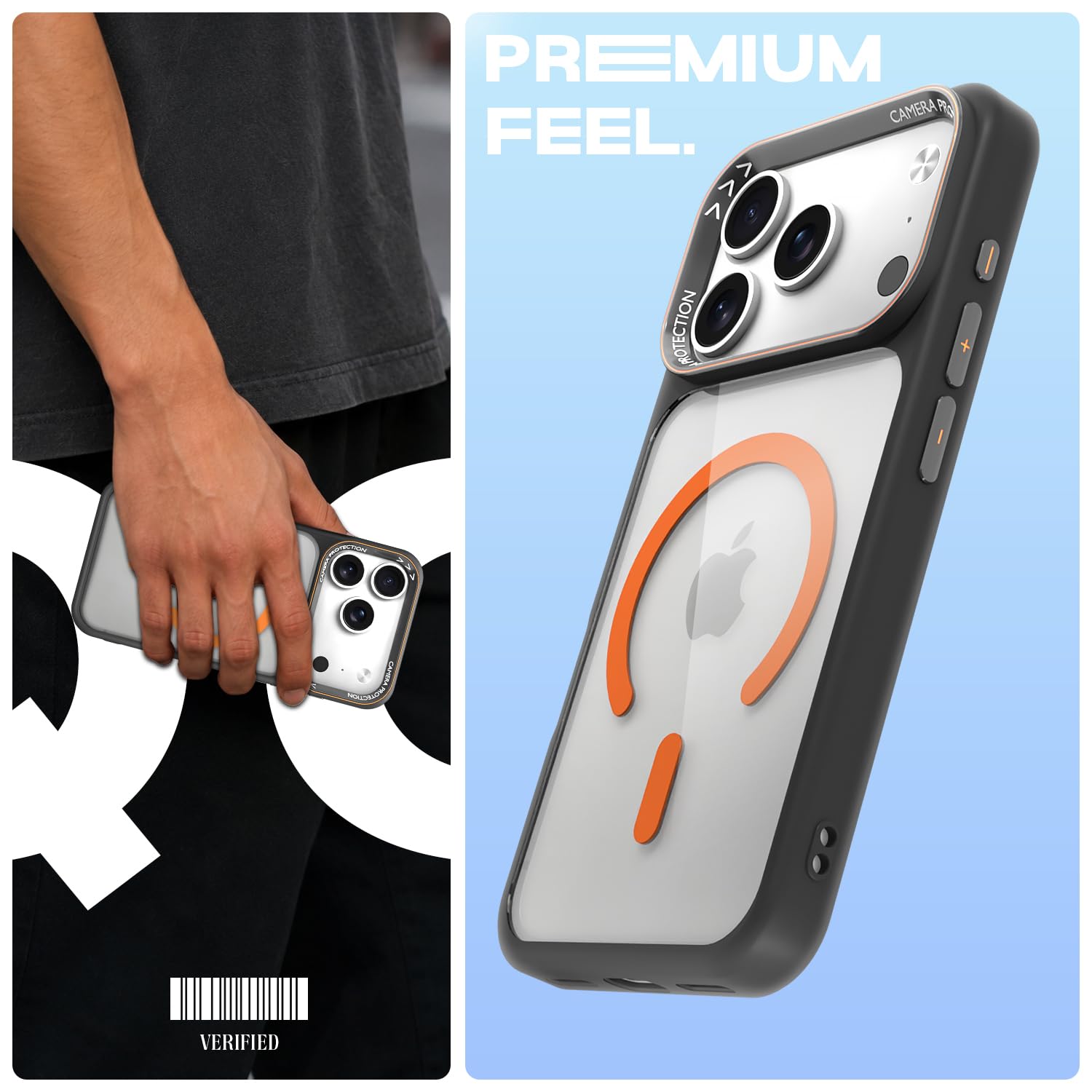 Pikkme iPhone 17 Pro MagSafe black & orange mag-safe back cover – photo 2