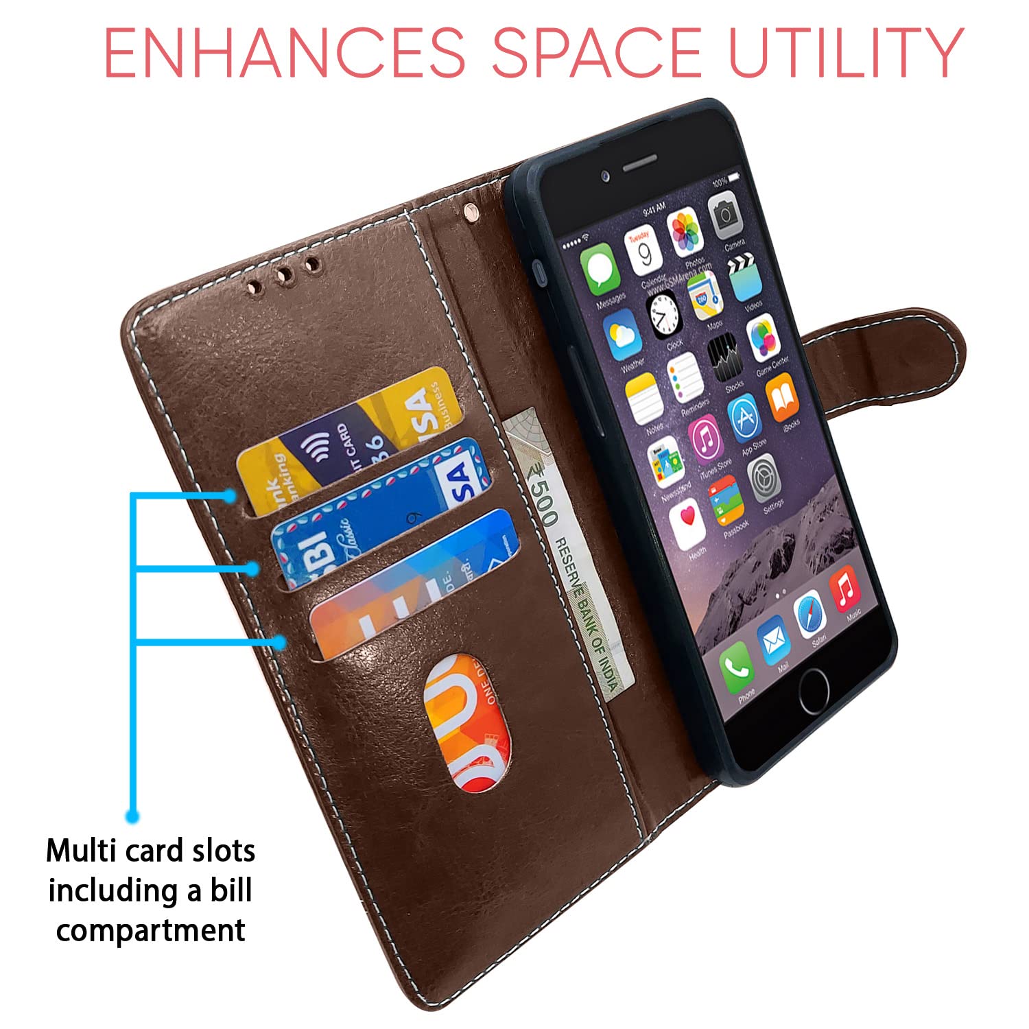 Pikkme brown & coffee flip cover for iPhone 7/8 – photo 3