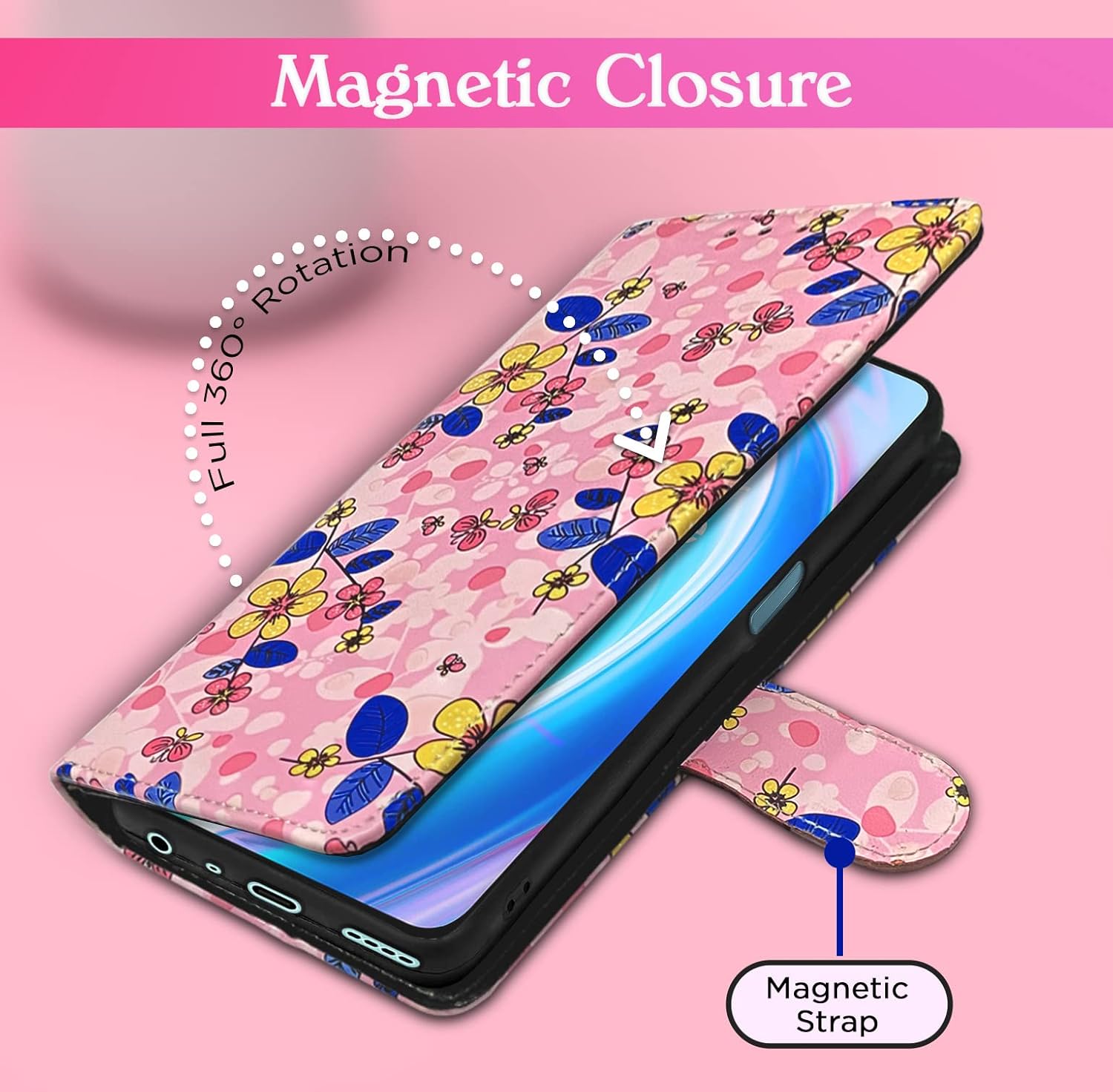Pikkme OnePlus Nord Ce 2 Lite 5G Flower Flip Cover (Pink)