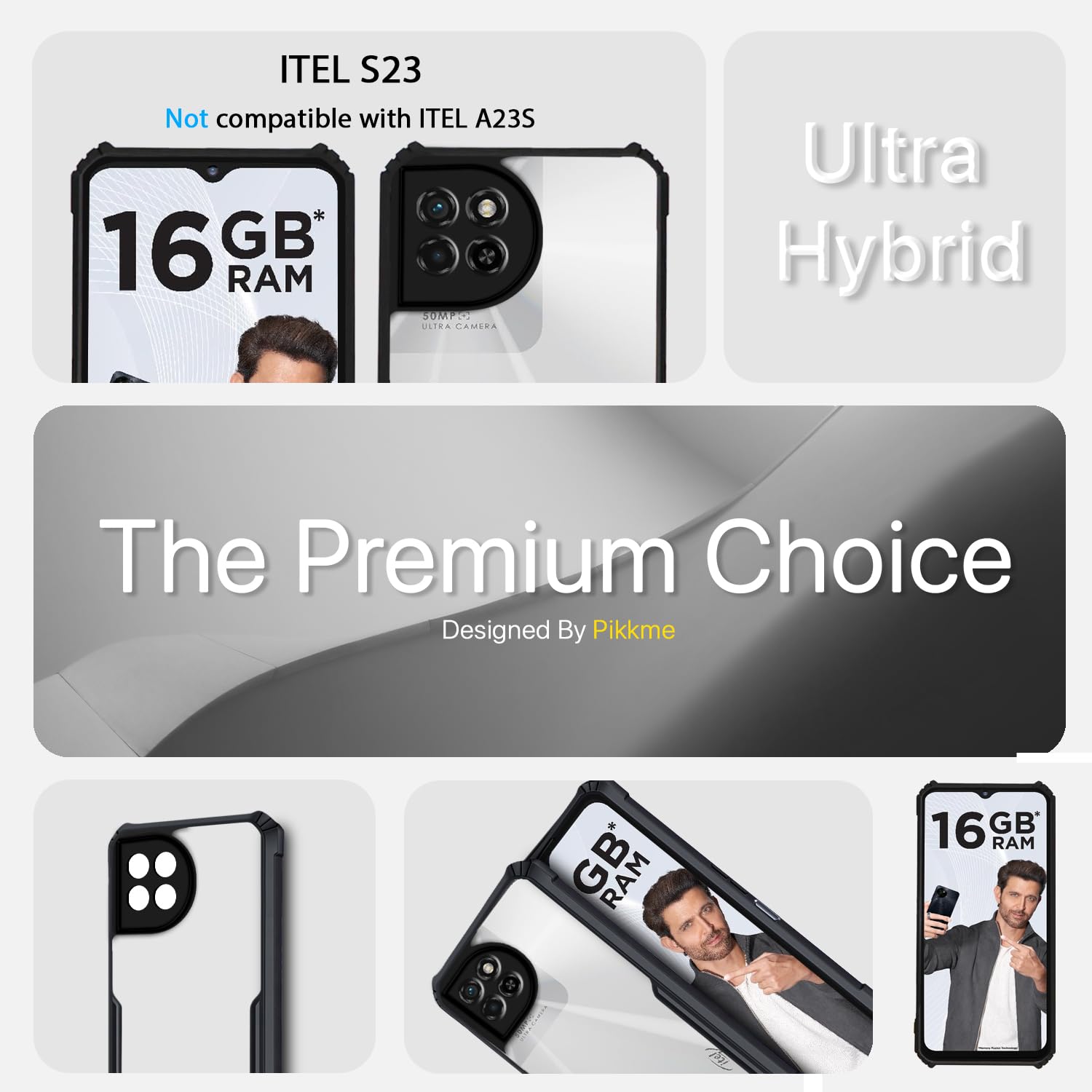 Pikkme black Hybrid back cover for ITEL S23 – photo 2
