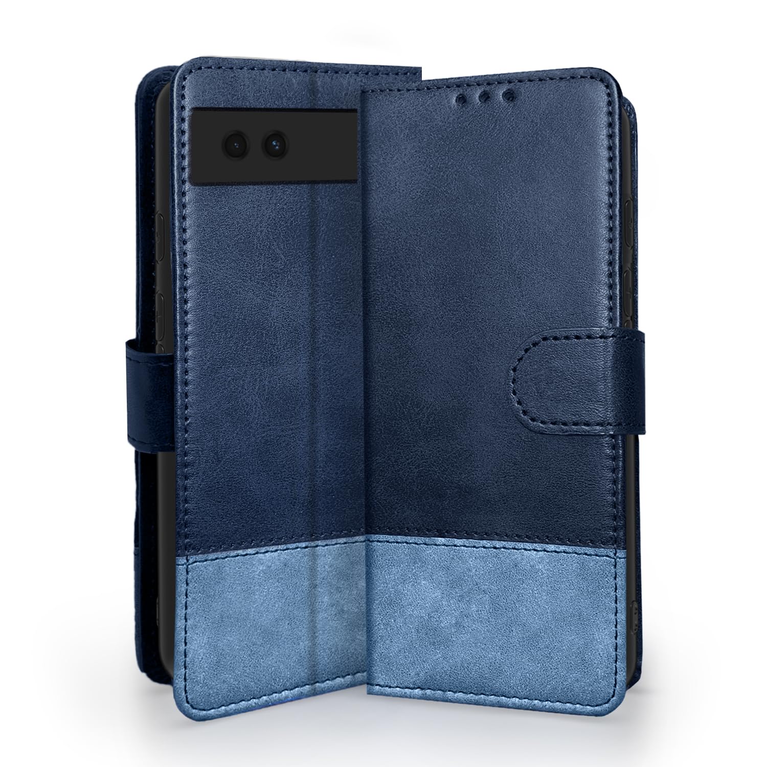 Pikkme Google Pixel 6A Magnetic navy blue mobile flip cover