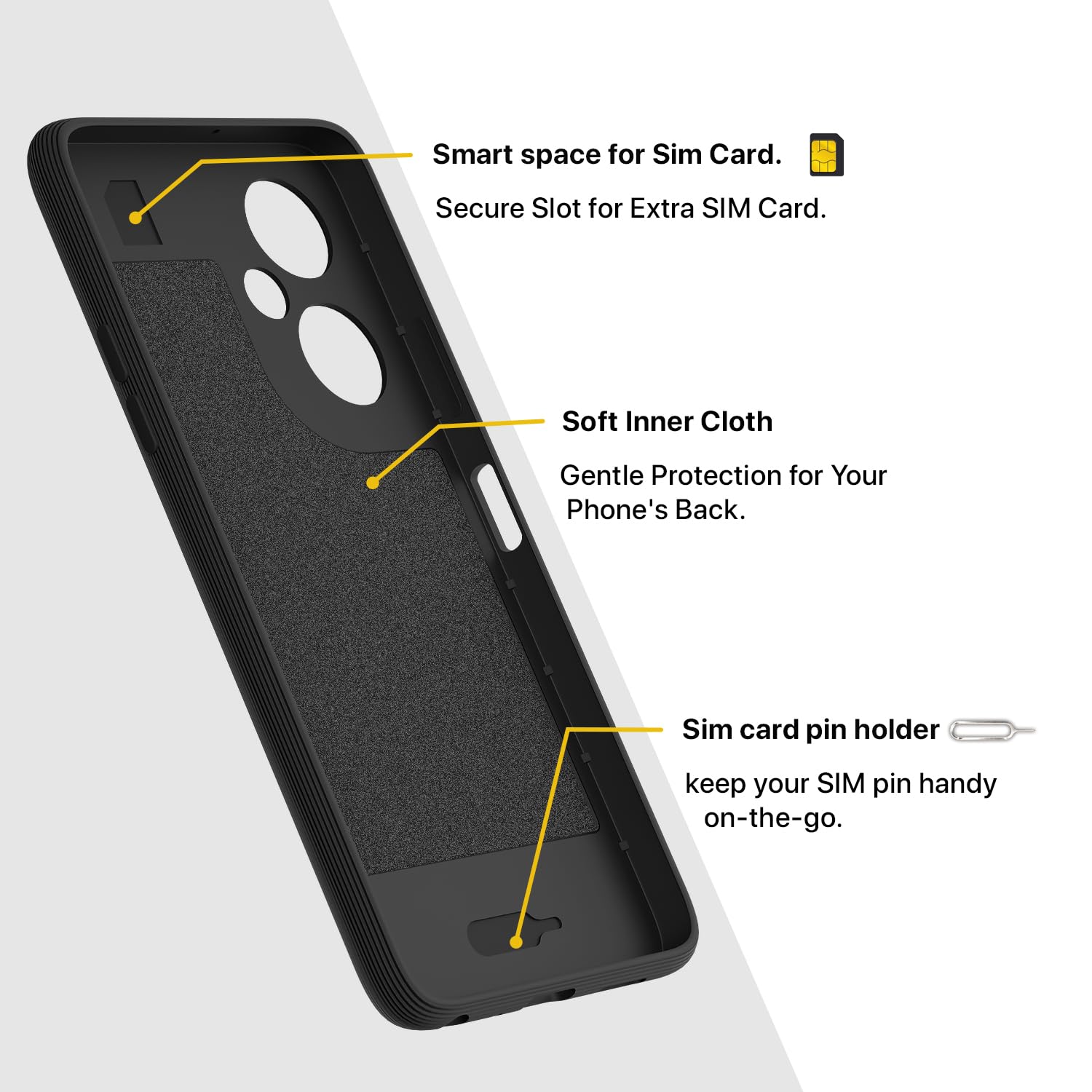 Pikkme OnePlus Nord Ce 3 Lite 5G Gencase Back Cover (Black)