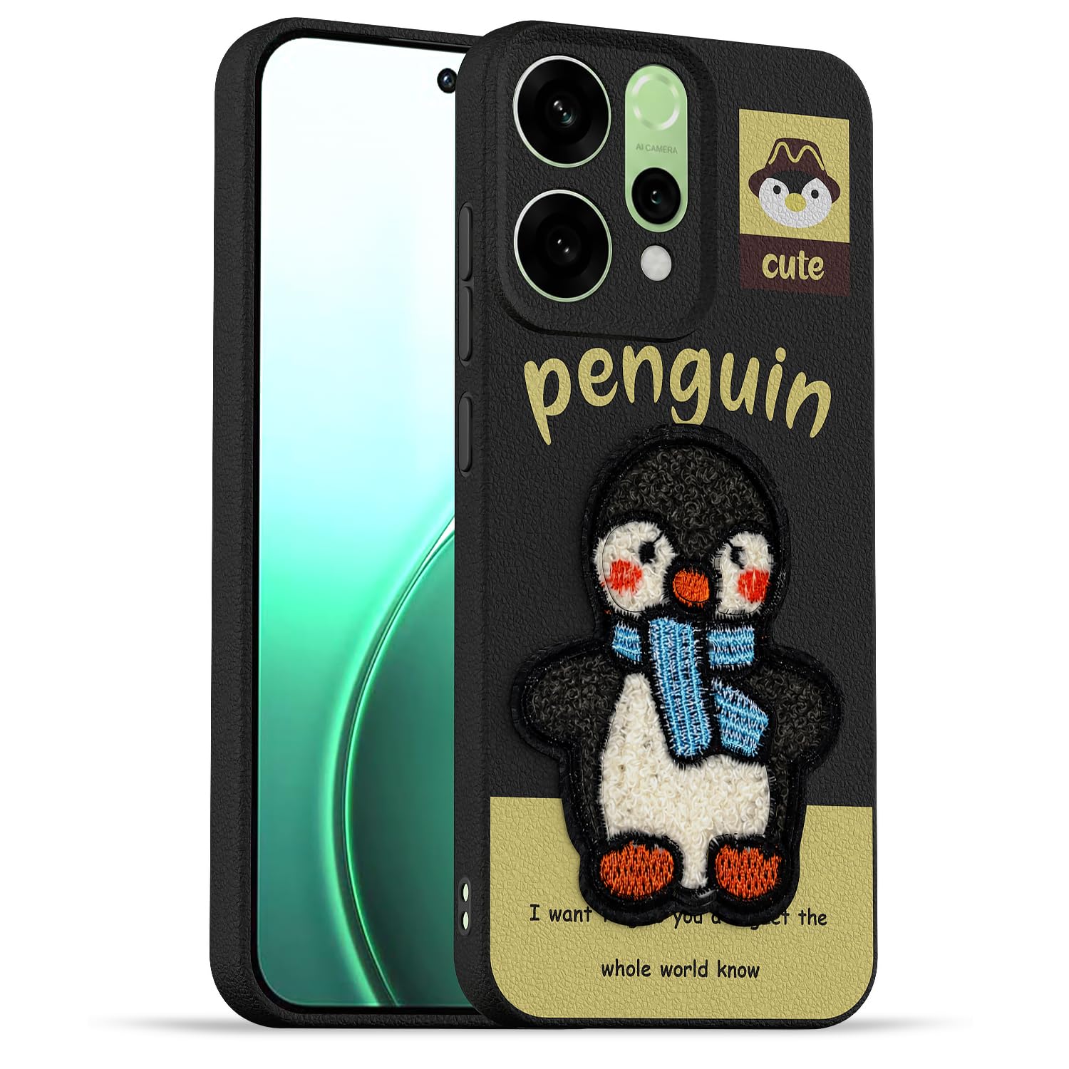 Oppo Reno 14 5G mobile cover in black by Pikkme
