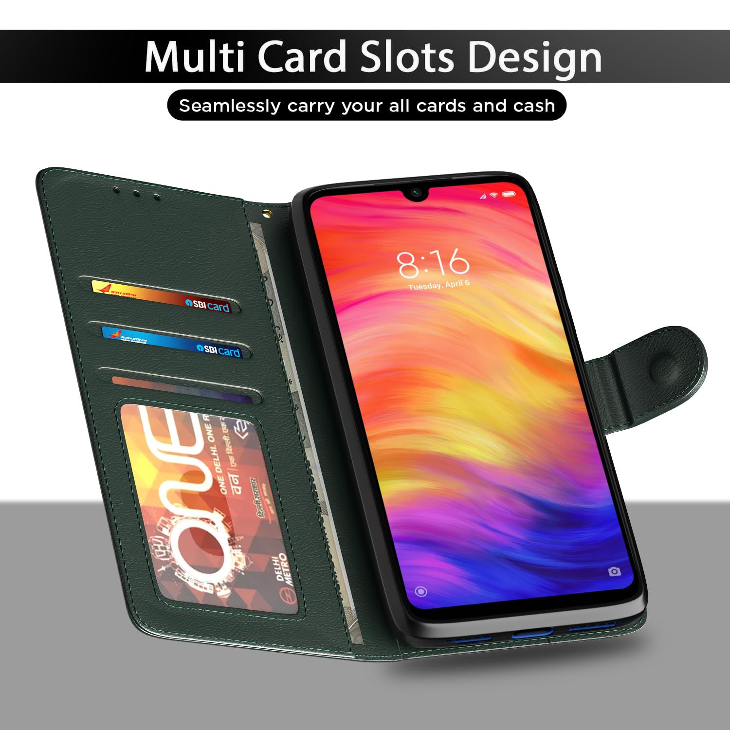 Pikkme Redmi Note 7 Pro/Note 7 / Note 7s Vintage Flip Cover (Green)