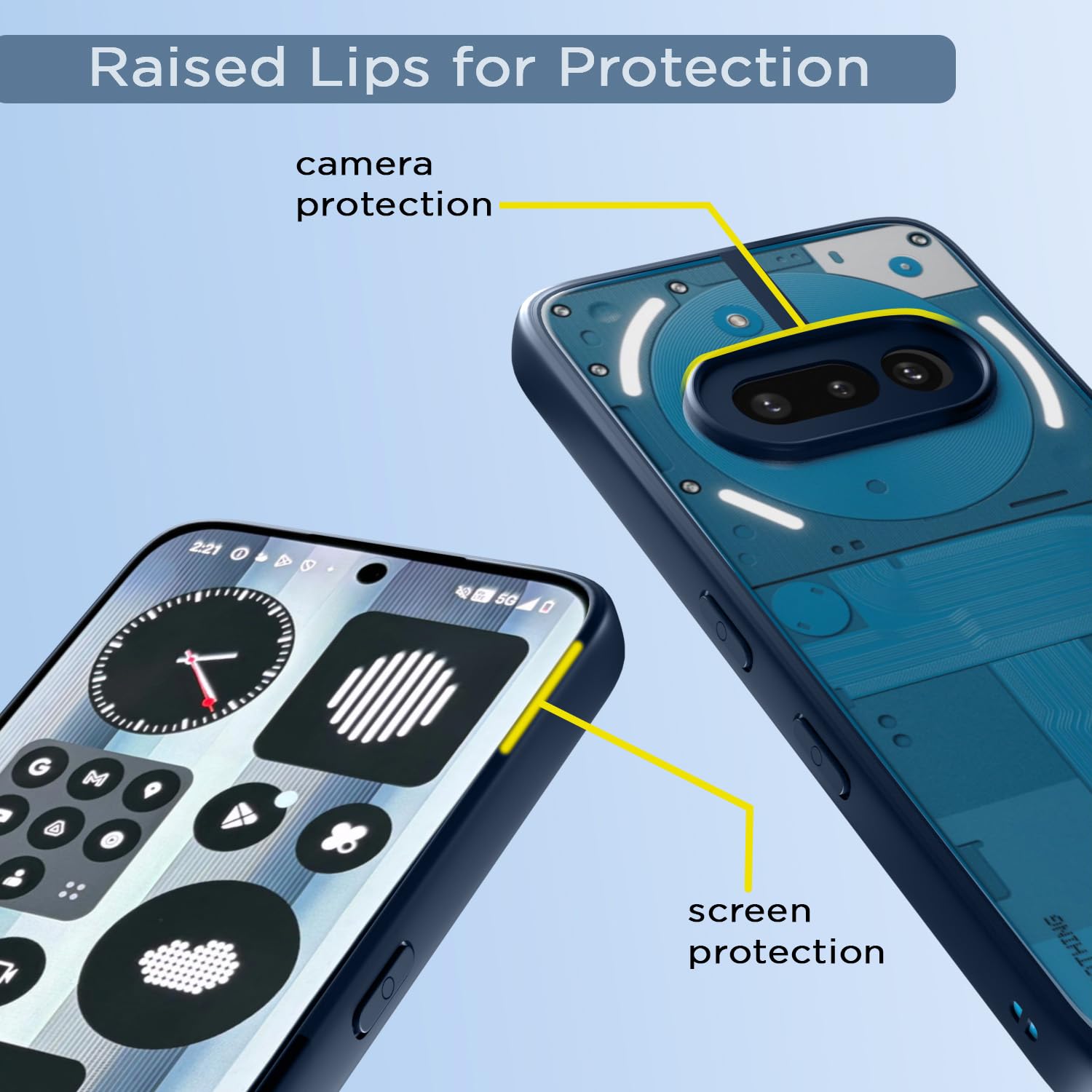 Pikkme Nothing Phone 3a 5G Eagle 2 Shockproof Sleek Hybrid Armor Back Cover (Blue)