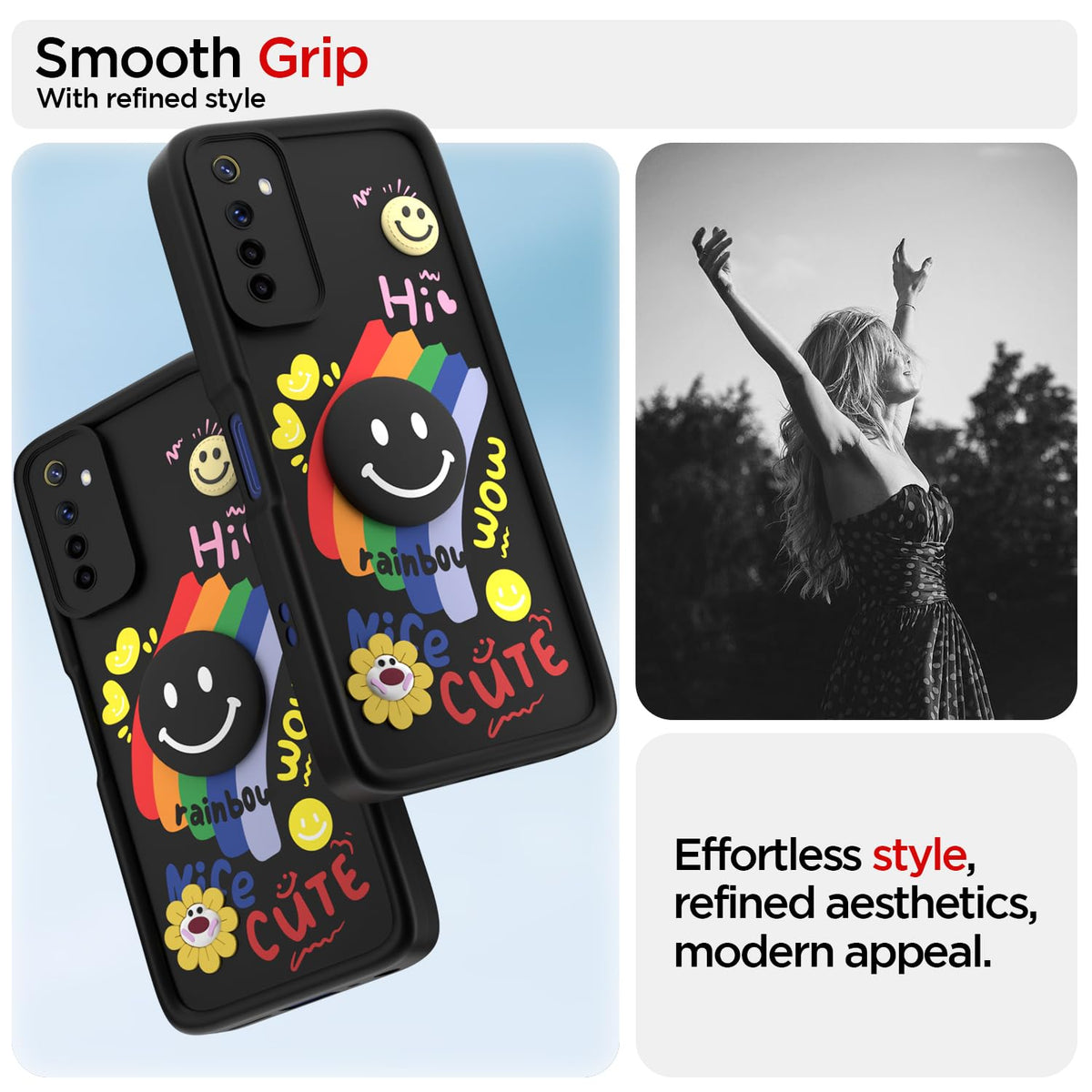 Realme 6/6i mobile back cover in black by Pikkme – photo 2