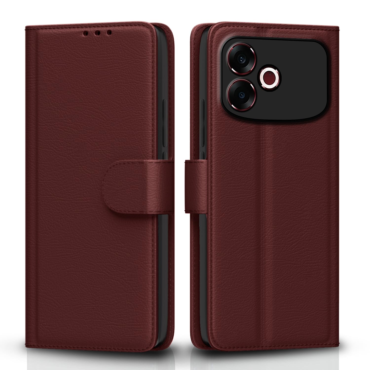Pikkme brown wallet flip cover for Oppo F33 Pro 5G