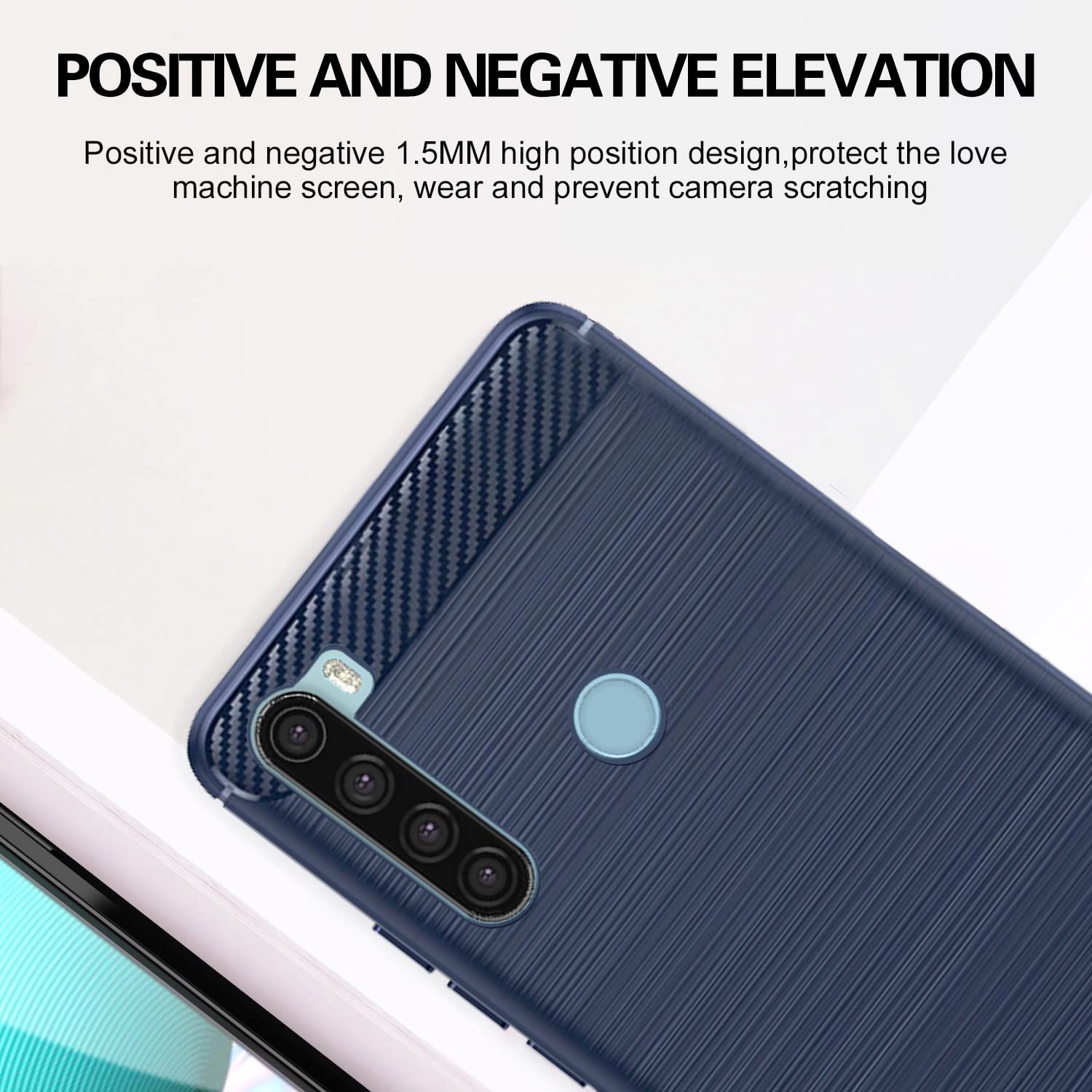 Pikkme Mi Redmi Note 8 Hybrid Carbon Fiber Back Cover | Blue