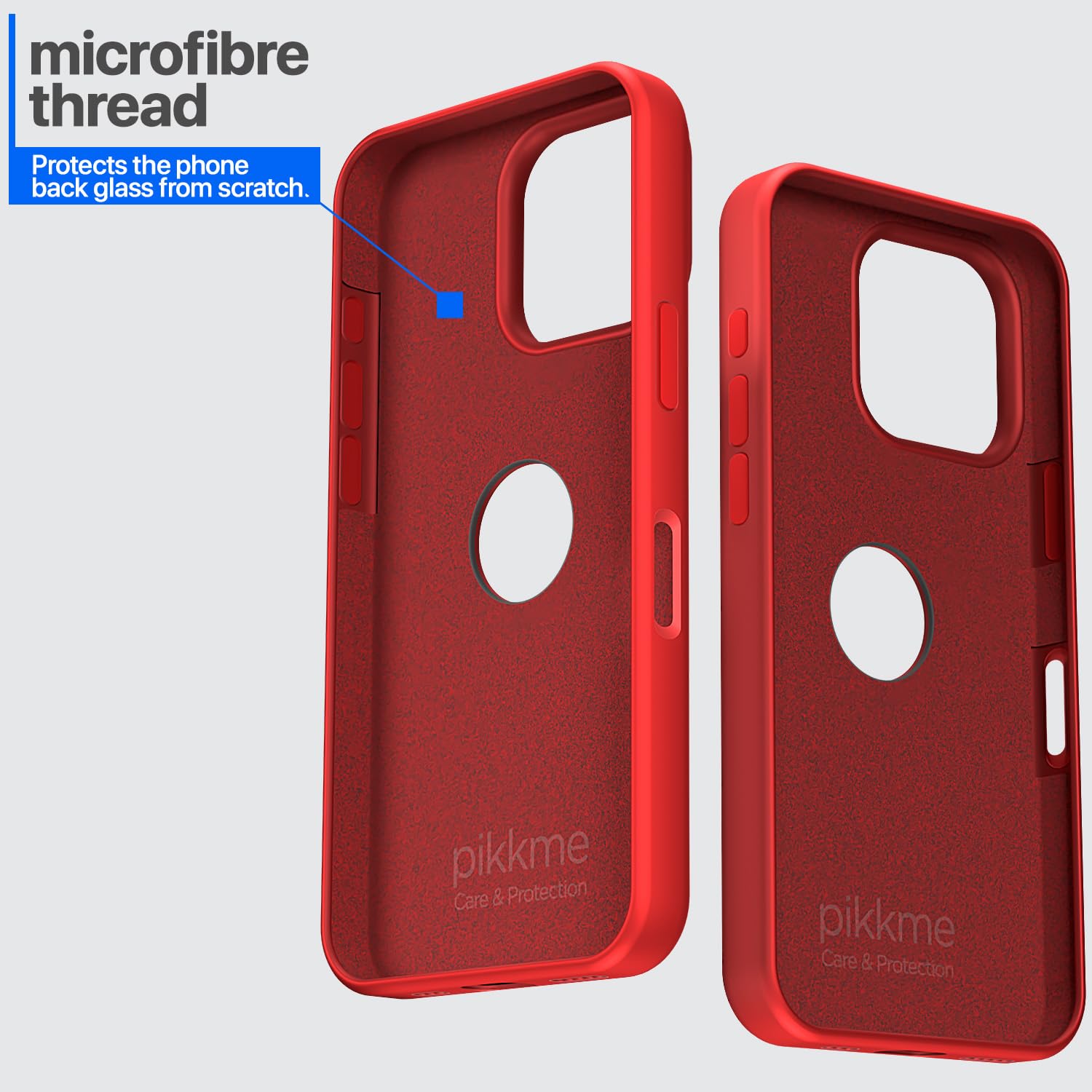 Pikkme iPhone 16 Pro Max Super Soft Silicone Back Cover (Red)