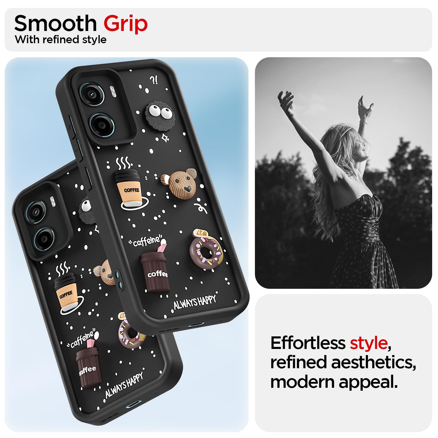 Moto G05/3D mobile cover in black by Pikkme – photo 2