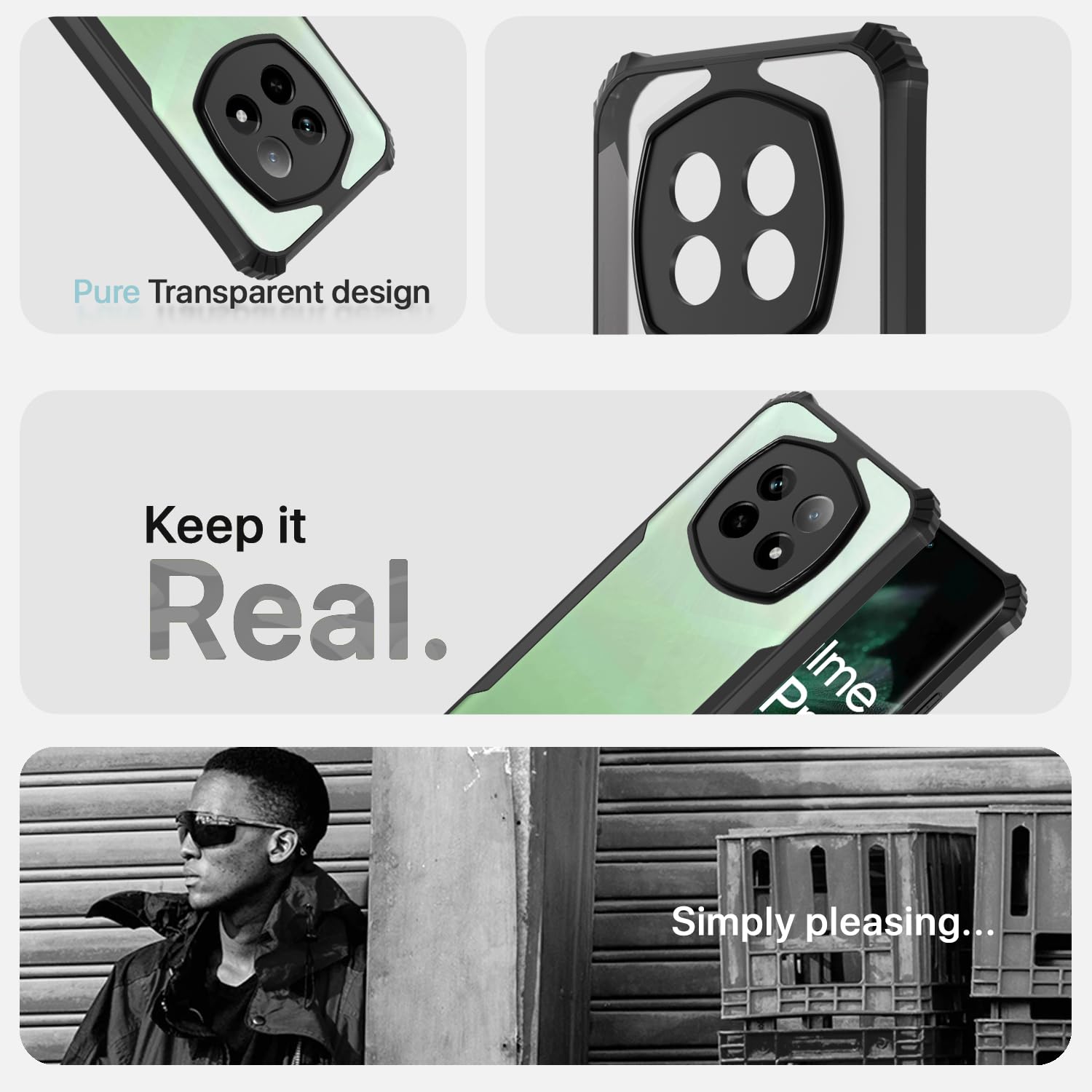 Black Clear back cover for Realme P2 Pro 5G – Pikkme – photo 4