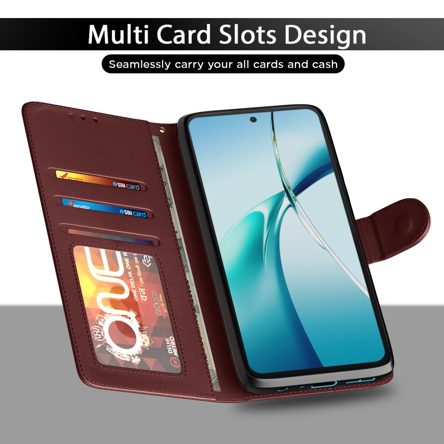 Pikkme OnePlus Nord CE 4 Lite 5G brown flip case – photo 5