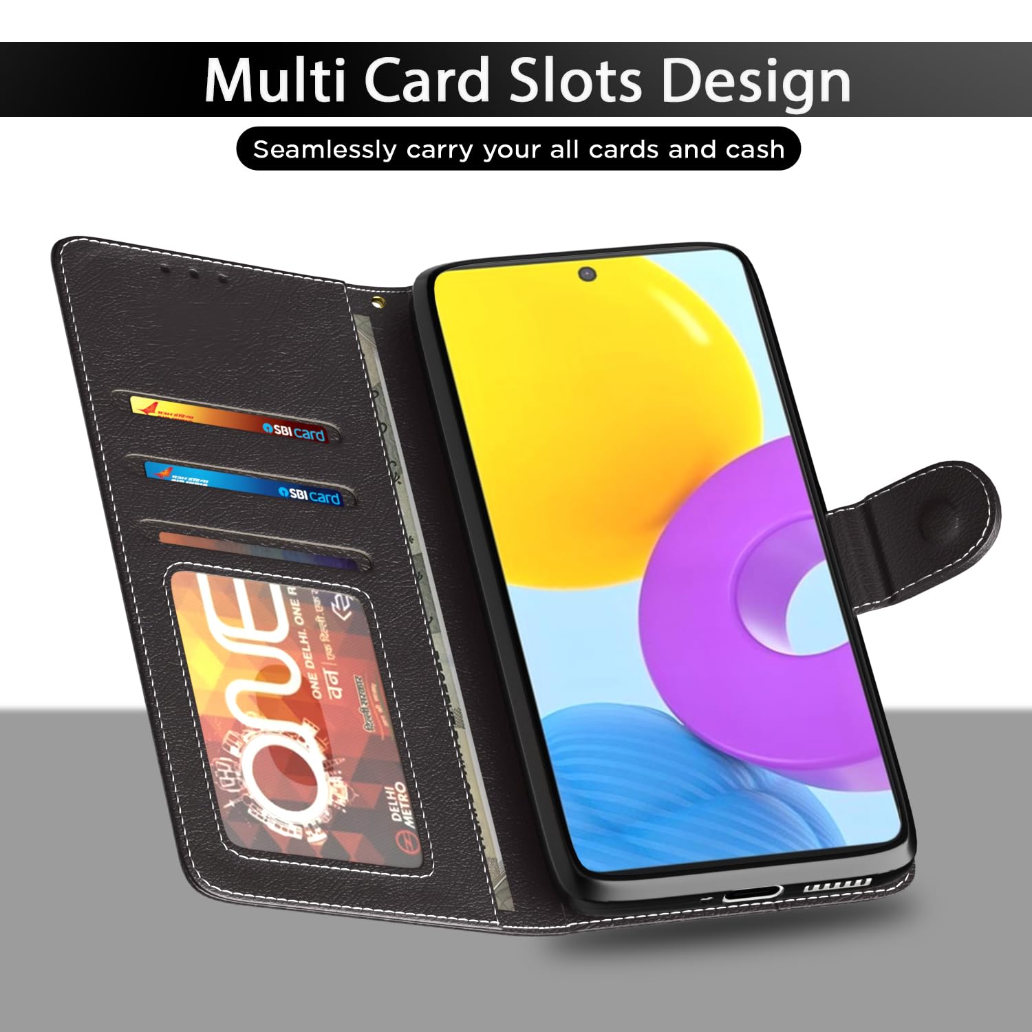 Pikkme Samsung M52 5G Magnetic coffee & brown flip case – photo 5