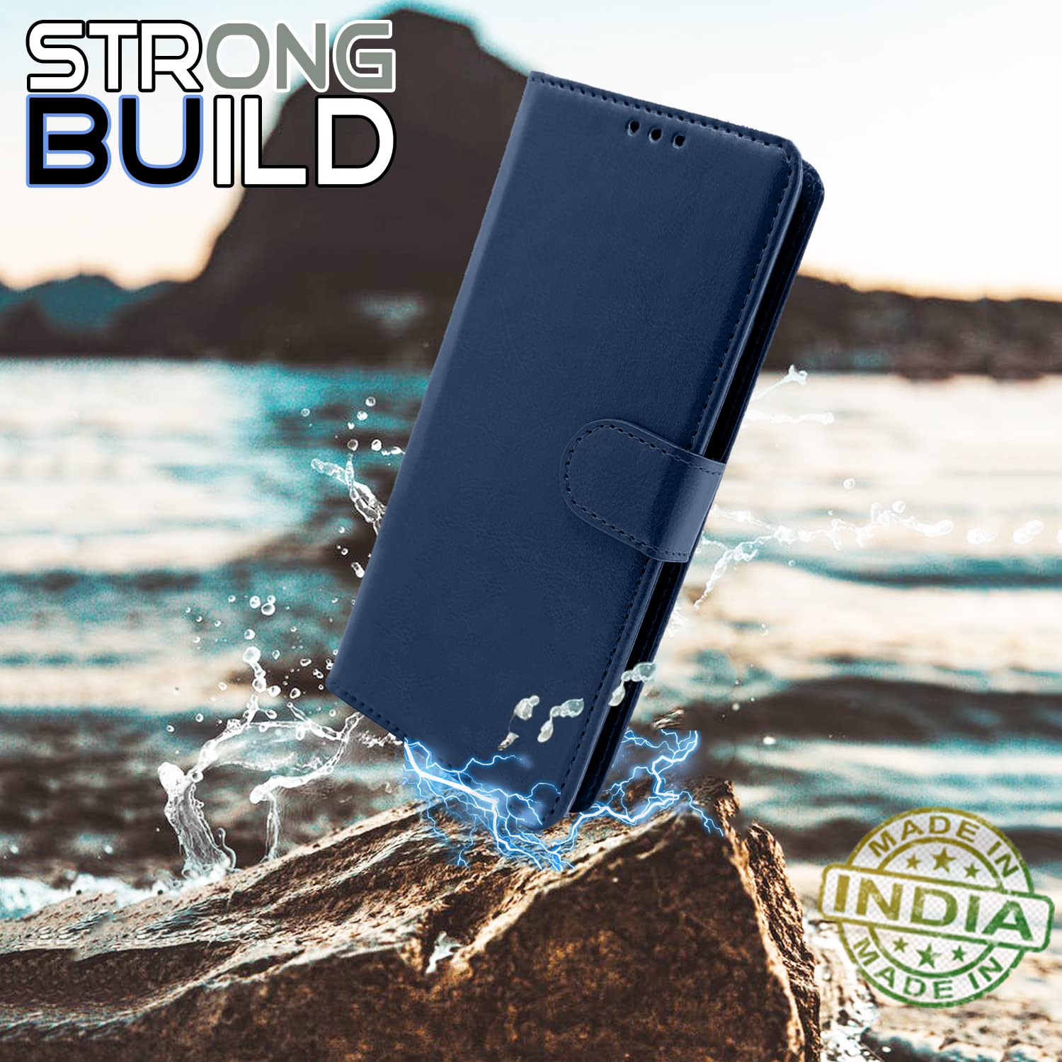 Pikkme Oneplus Nord Ce 2 Lite 5G Flip Vintage Flip Cover (Blue)