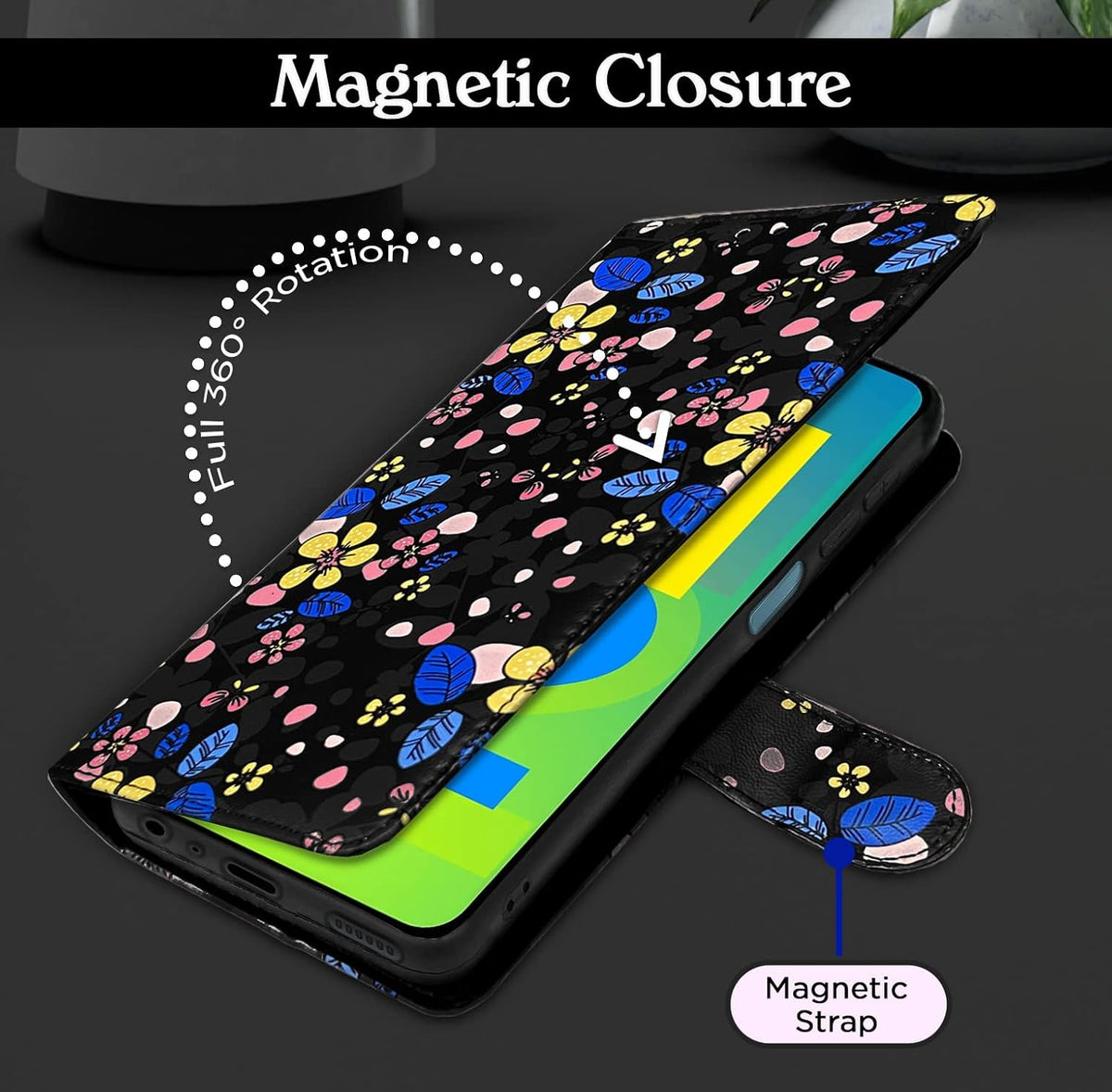 Black mobile flip cover for Samsung M12/F12/A12 – Pikkme – photo 3