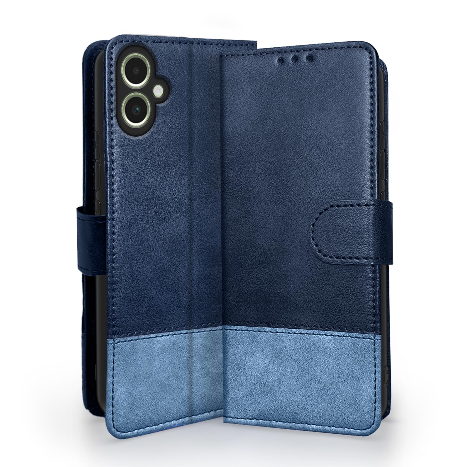Pikkme Samsung A05/M05/F05 Magnetic navy & light blue wallet flip cover