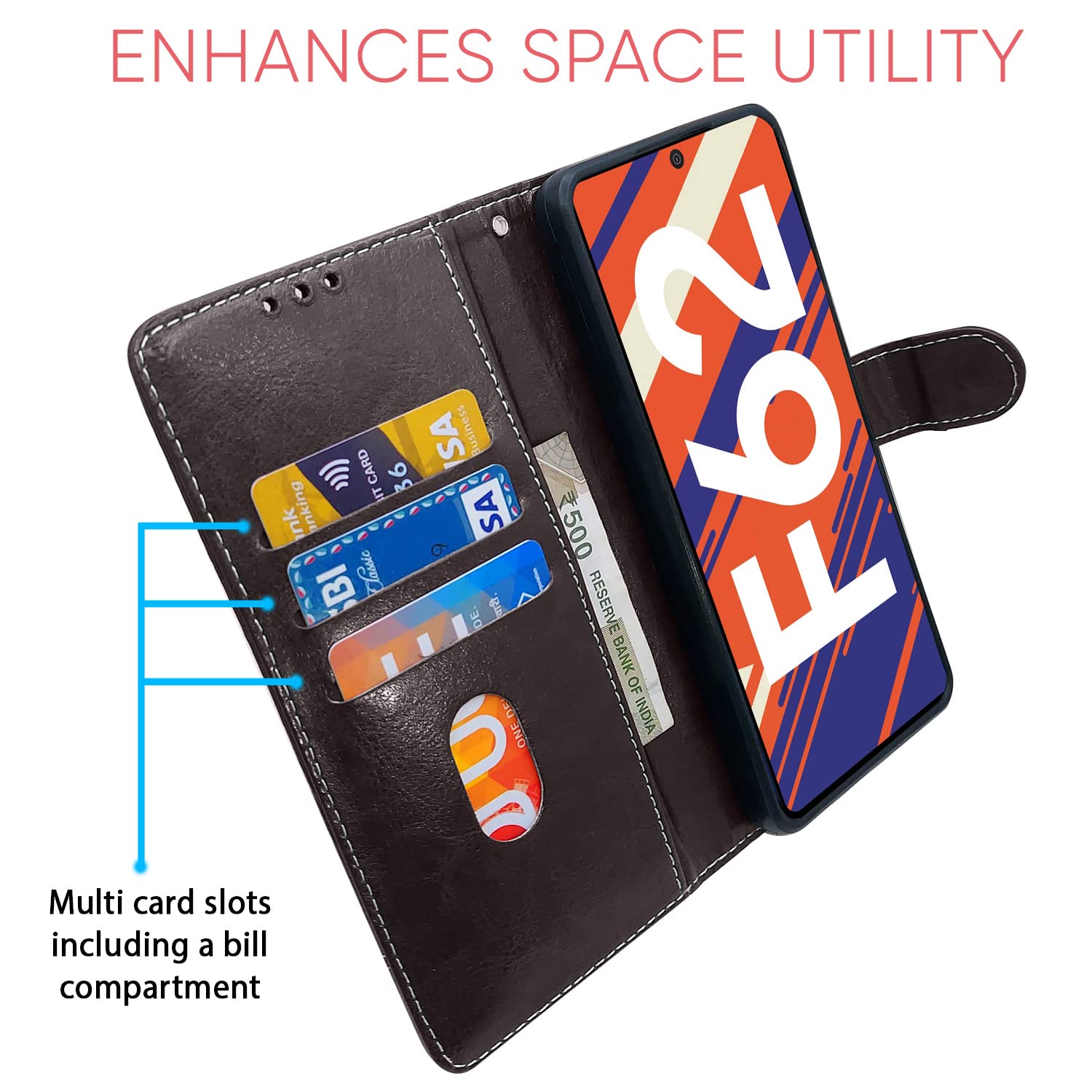 Coffee & brown mobile flip cover for Samsung F62 – Pikkme – photo 3
