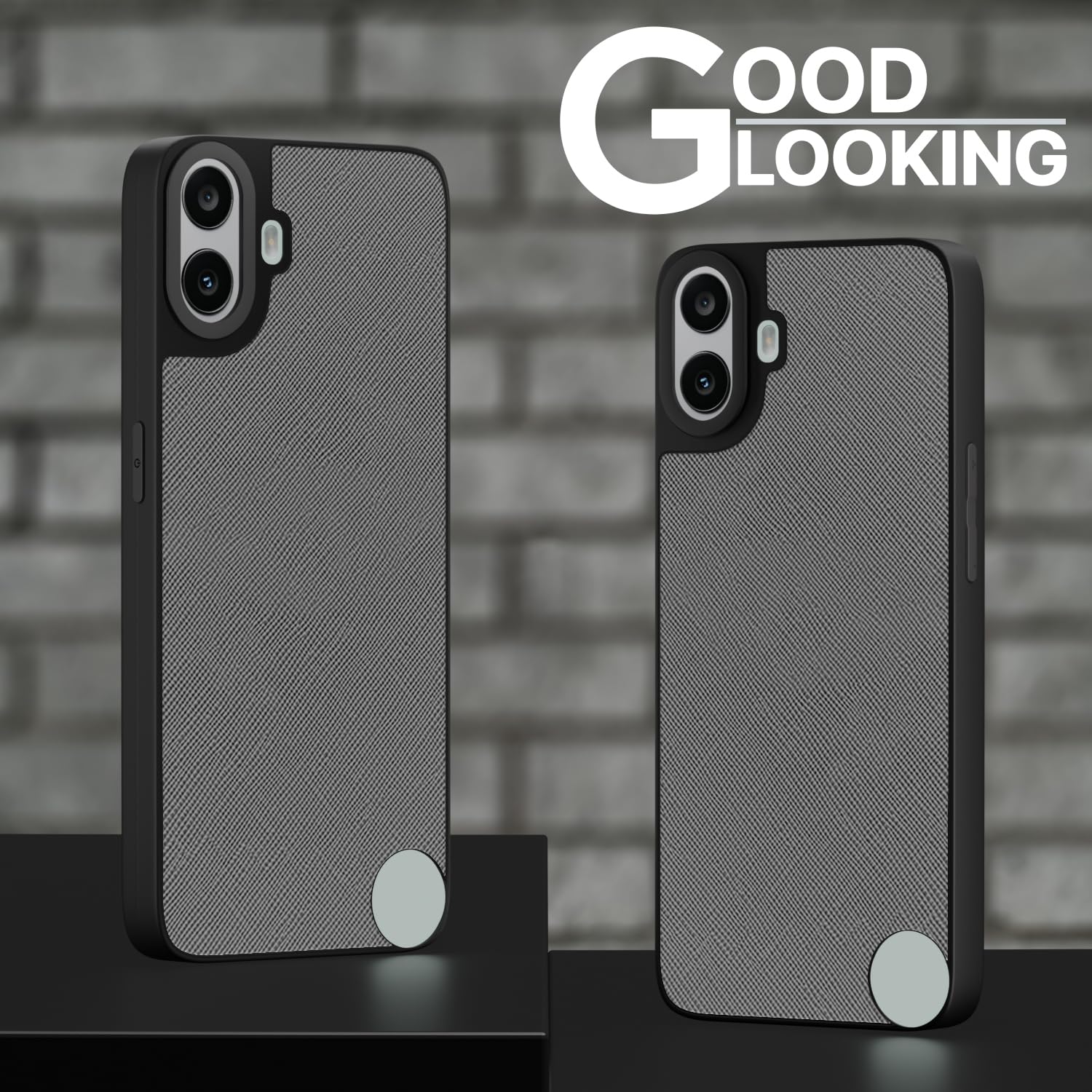 Pikkme CMF by Nothing Phone 1 Indian Leather Back Cover (Grey)