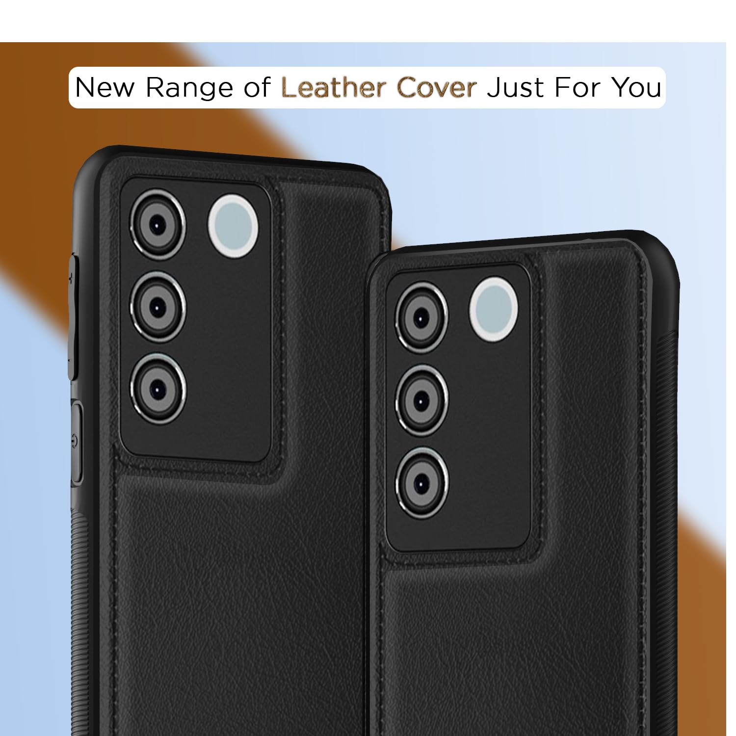 Pikkme Vivo V27 5G / V27 Pro 5G Leatherback Back Case | Black