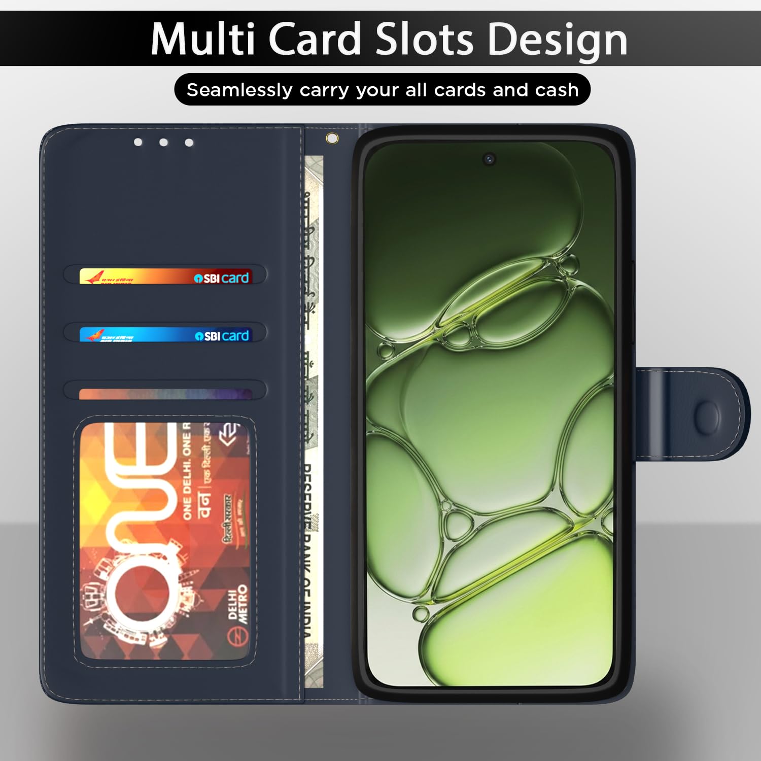 OnePlus Nord 6 5G Wallet mobile flip cover in blue by Pikkme – photo 5