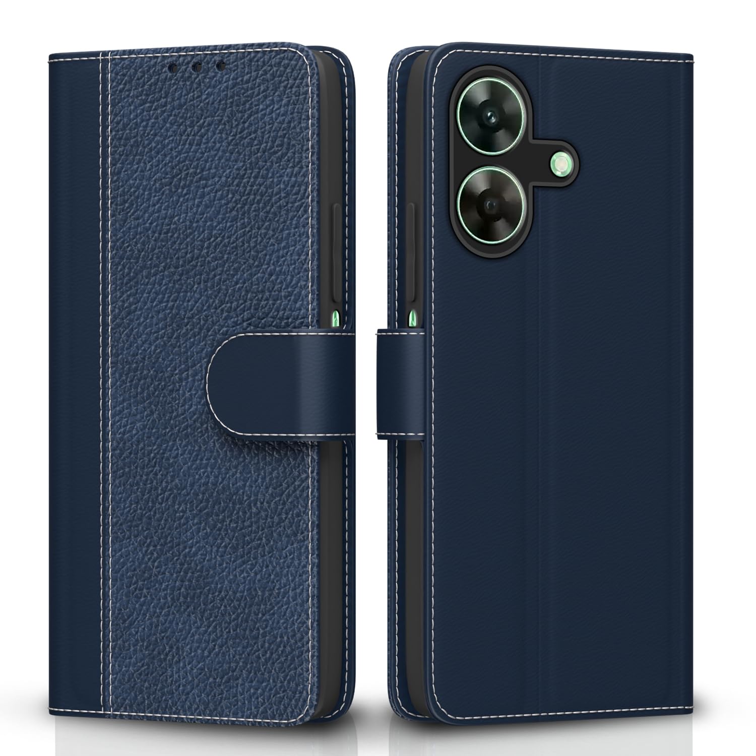 Pikkme blue Wallet mobile flip cover for Realme C61/Narzo N61