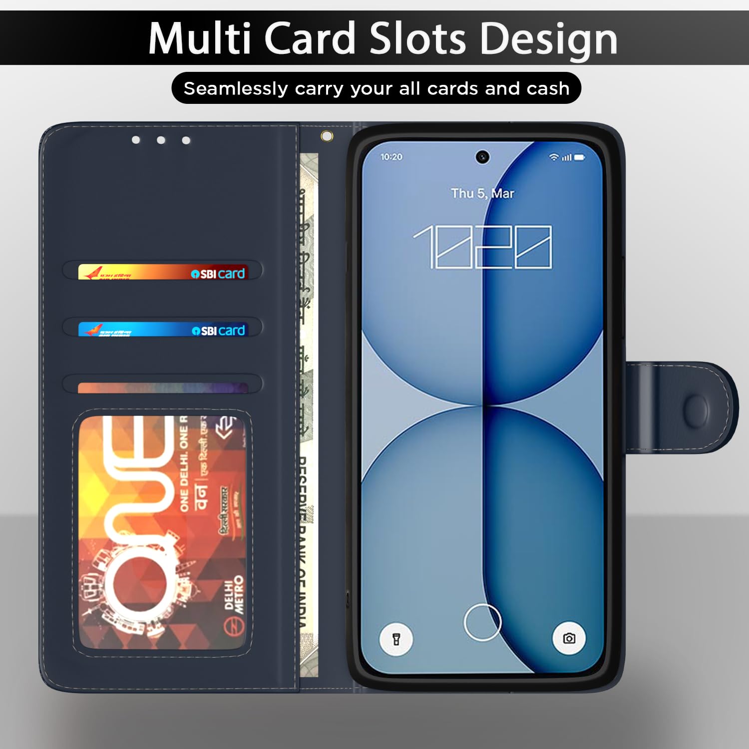 Pikkme Nothing Phone 4a 5G blue wallet flip cover – photo 5
