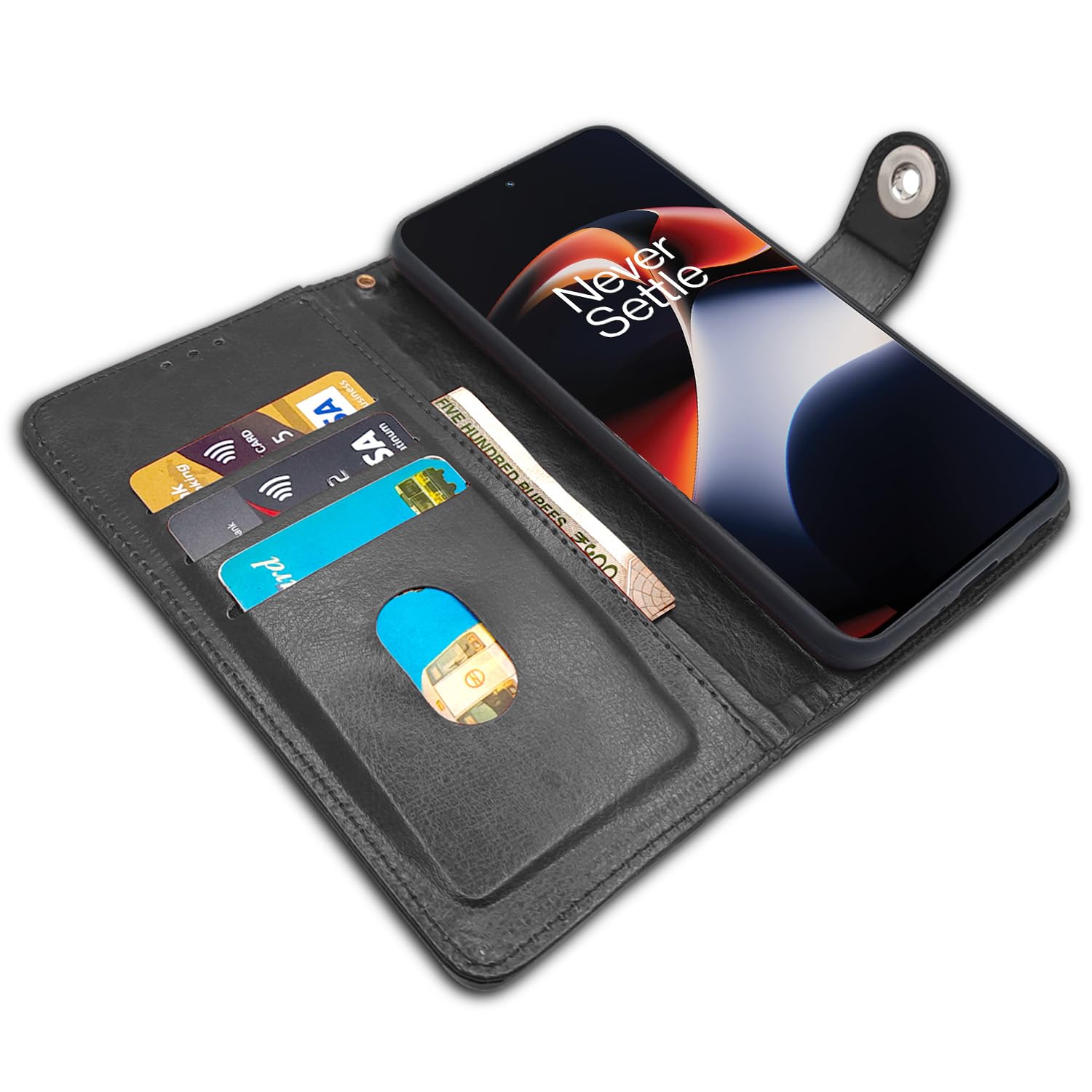 OnePlus 11R 5G Button flip case in black by Pikkme – photo 3