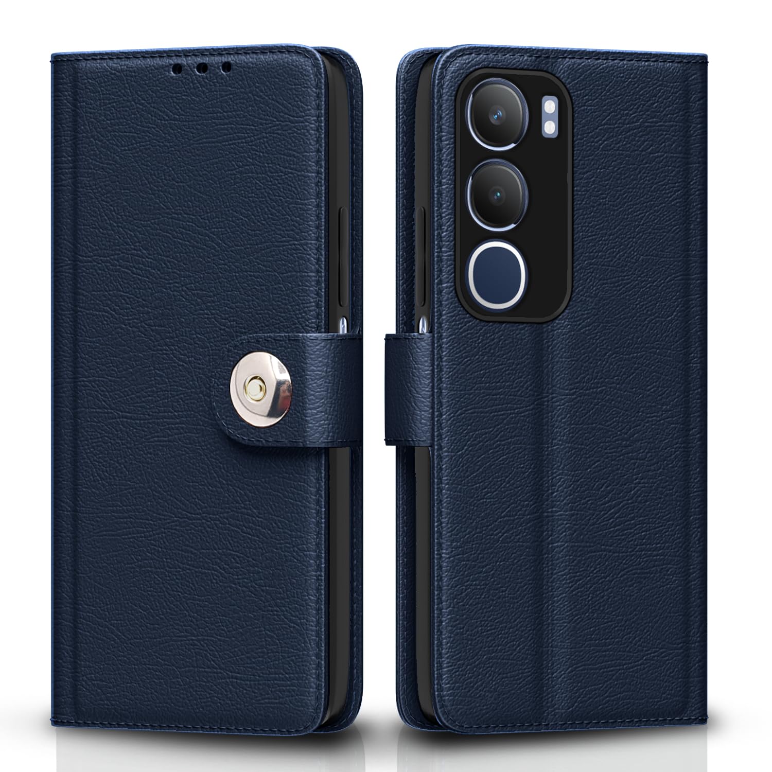 Pikkme Vivo Y19s Button blue flip cover