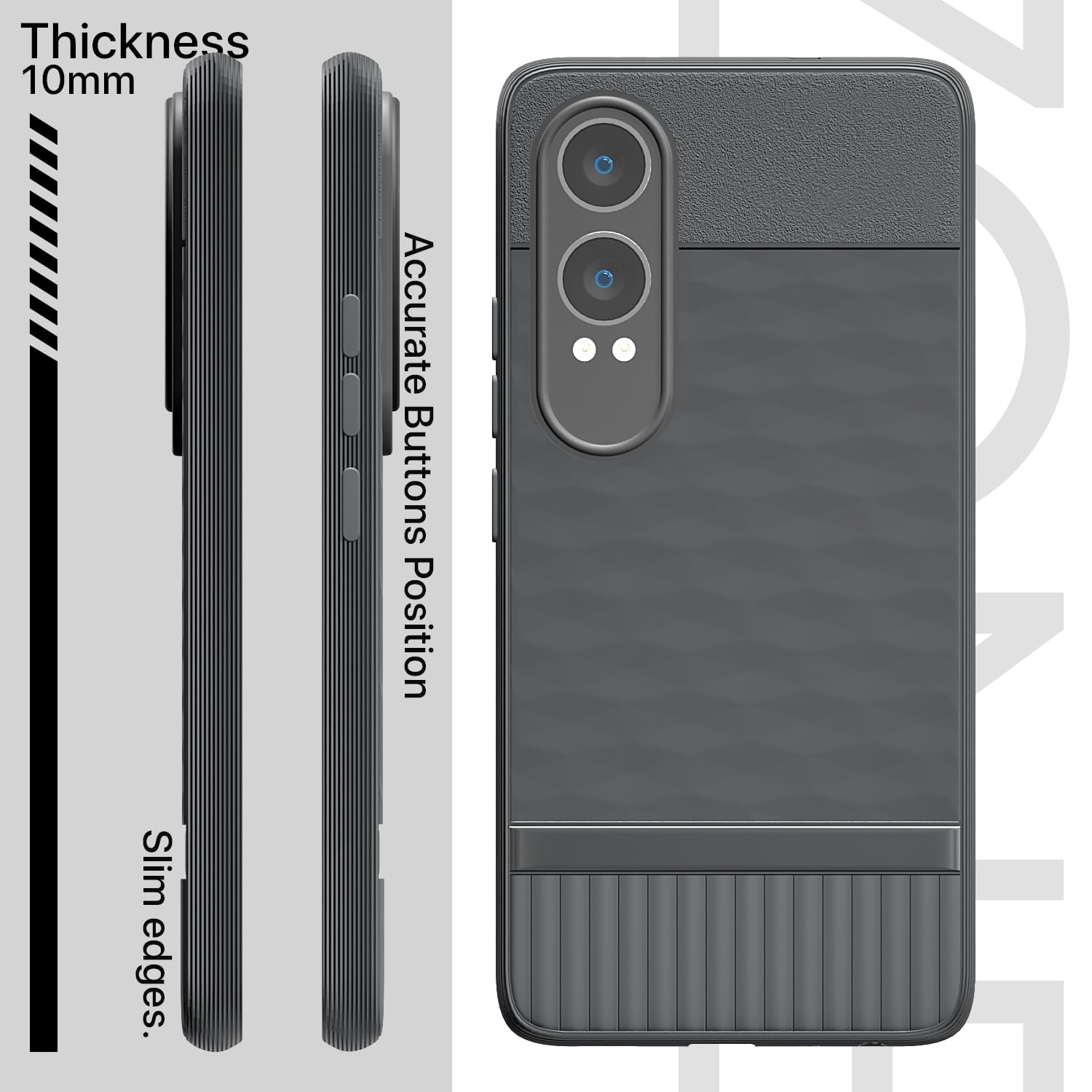 Pikkme OnePlus Nord Ce 4 Lite 5G Shockproof Soft Flexible Gencase Back Cover (Grey)