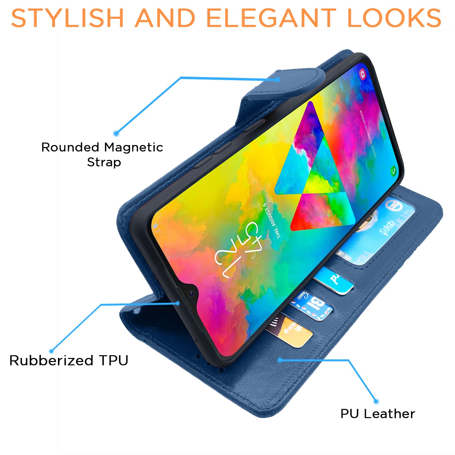 Pikkme Samsung M20 blue mobile flip cover – photo 5