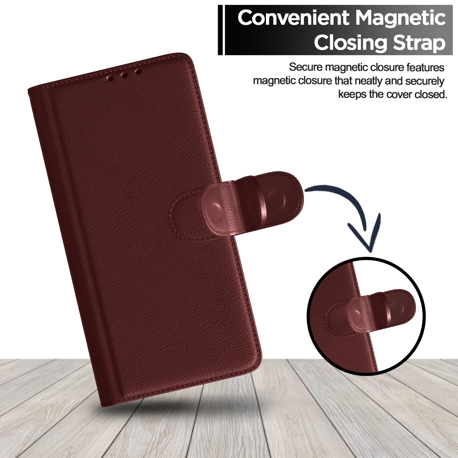 Pikkme Redmi Note 12 4G brown mobile flip cover – photo 6