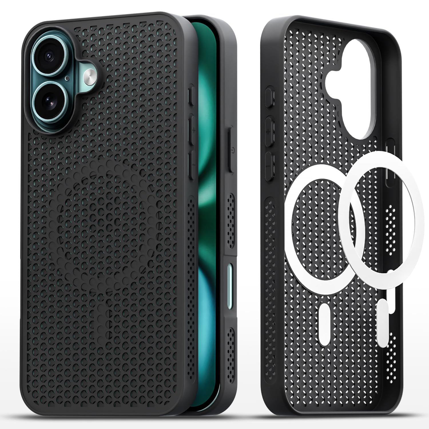 iPhone 16 MagSafe mobile cover in black by Pikkme