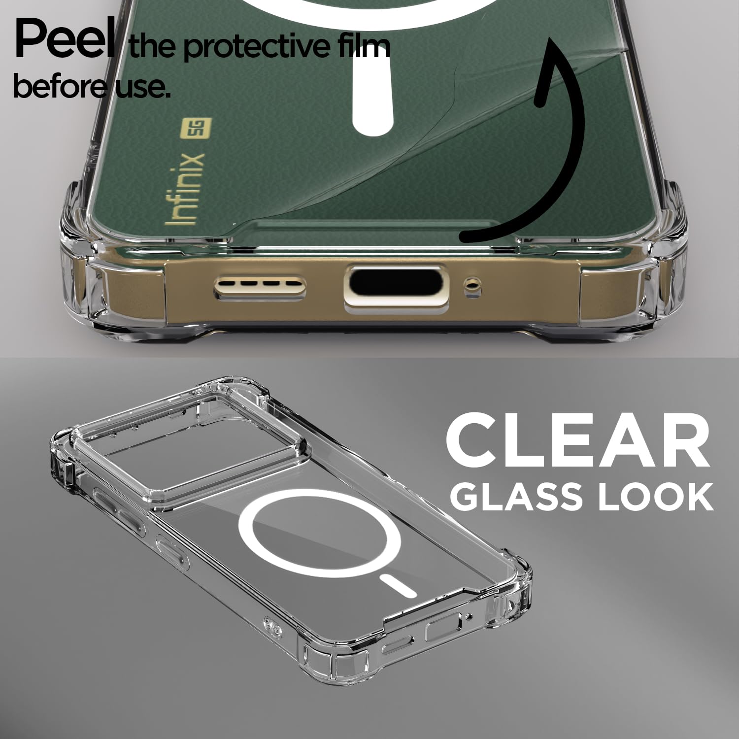 Infinix Note 40 Pro 5G MagSafe phone cover in transparent mag-safe by Pikkme – photo 3