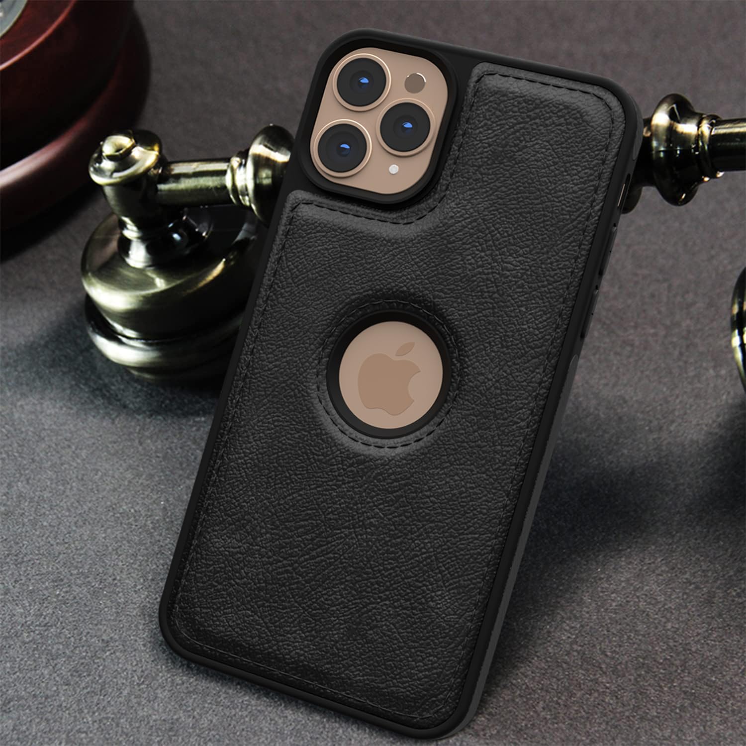 Pikkme iPhone 11 Pro Max Flexible Pu Leather Back Cover | Black