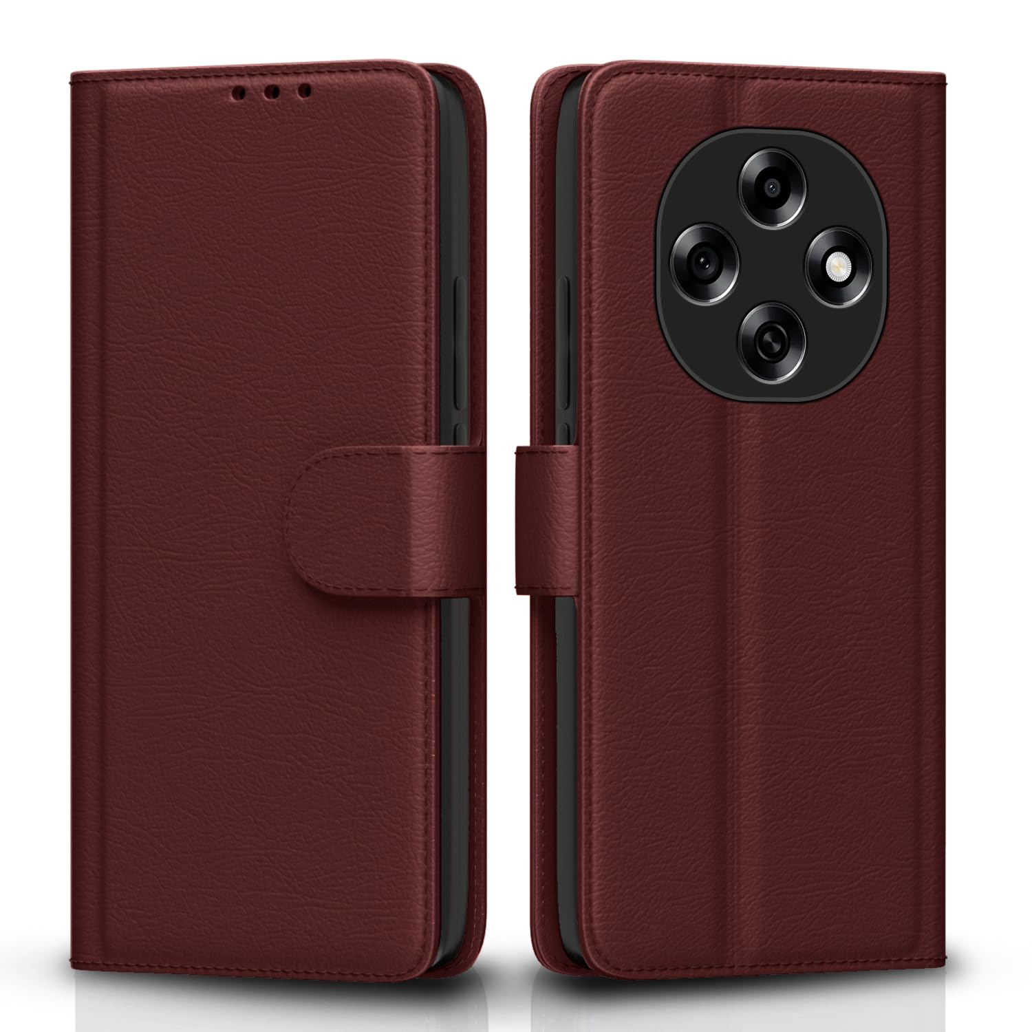 Pikkme brown Wallet mobile flip cover for Oppo F31 Pro 5G