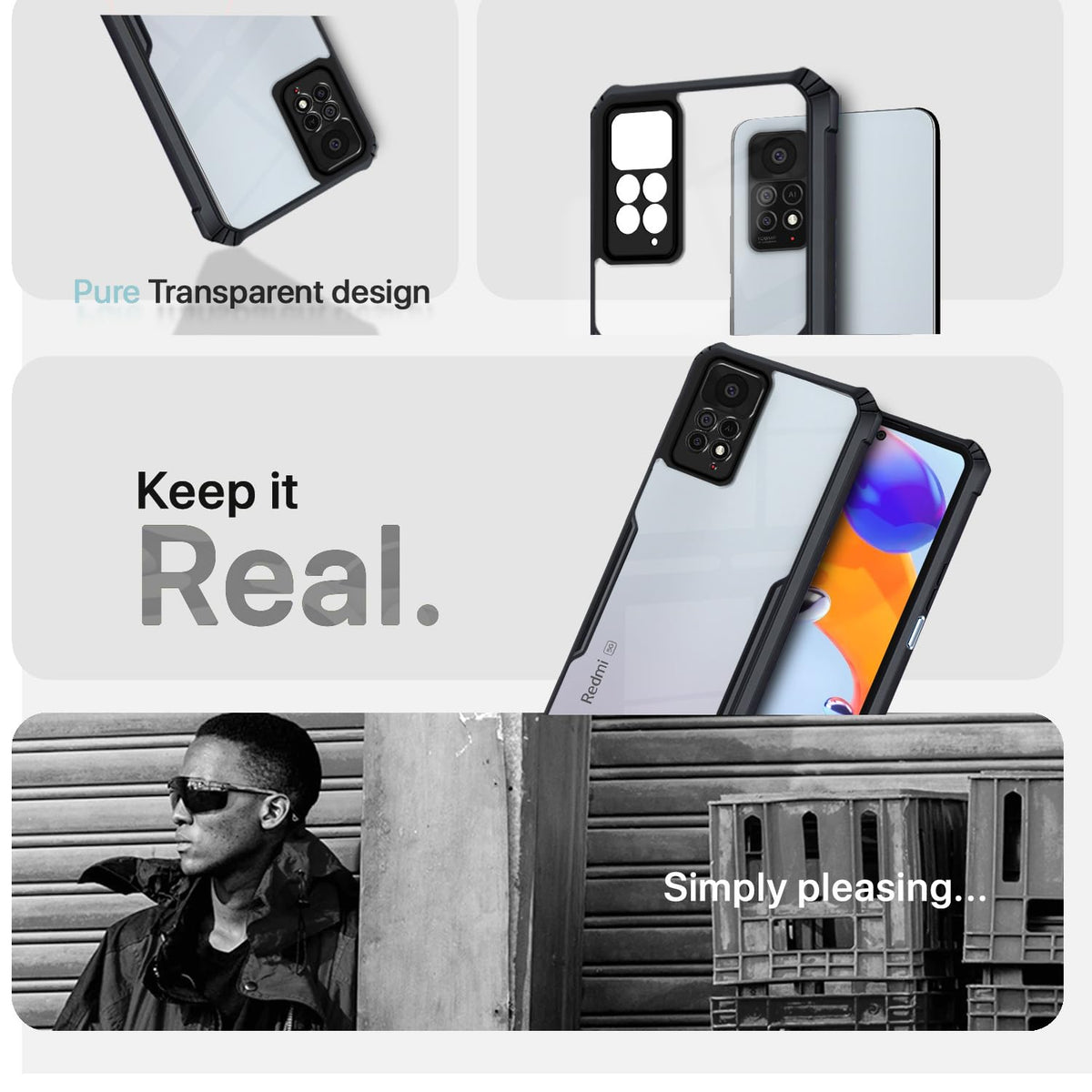 Black mobile back cover for Redmi Note 11 Pro/Note 11 Pro Plus 5G – Pikkme – photo 4