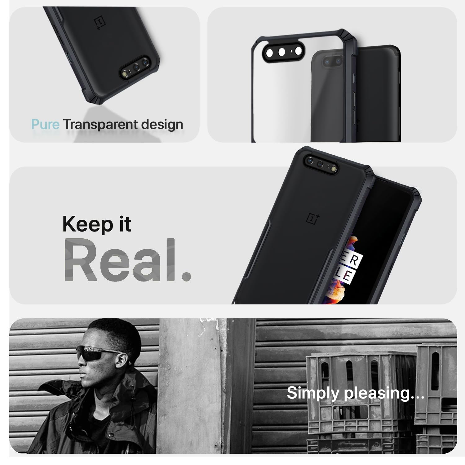 Pikkme OnePlus 5 Eagle Back Cover (Black)