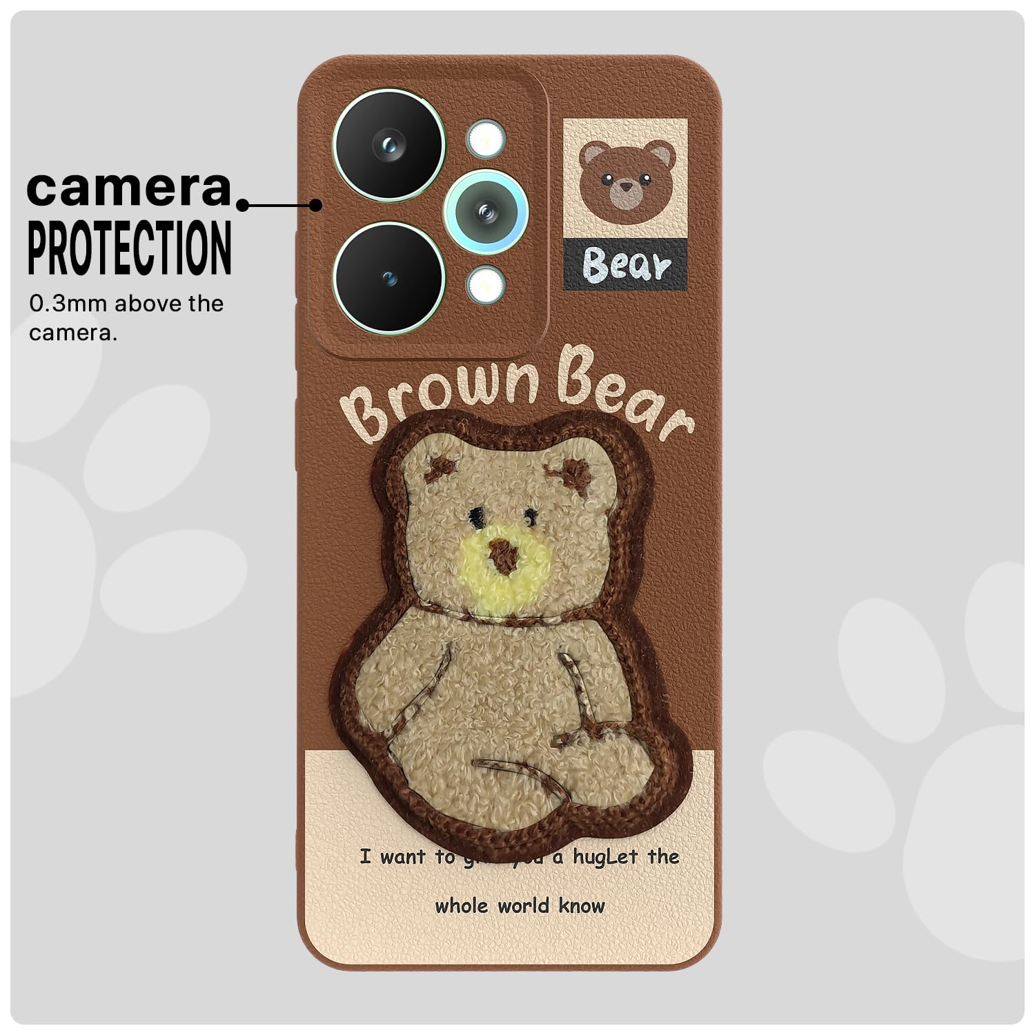 Realme 15 Pro 5G Plush Patch phone cover in brown by Pikkme – photo 6