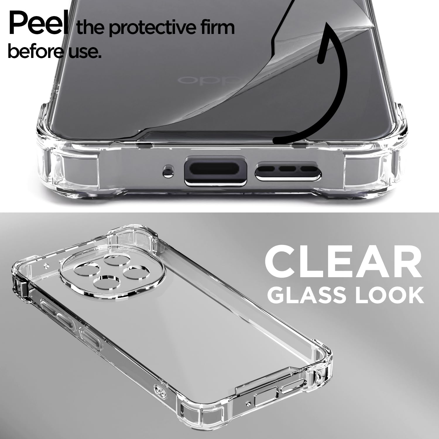 Pikkme Oppo F29 Pro 5G PC + TPU Clear Transparent Back Cover (Transparent)