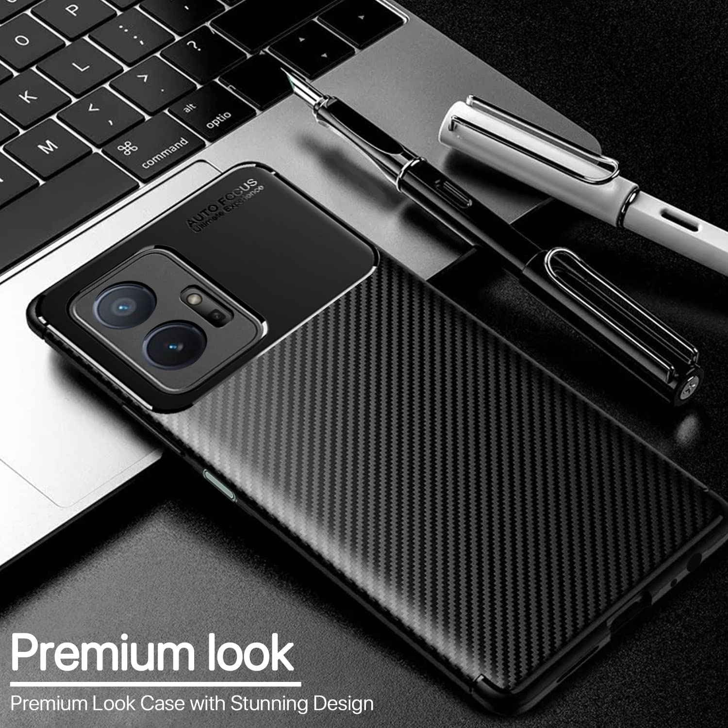 Black Carbon mobile back cover for Vivo T1/Y75/iQOO Z6 5G – Pikkme – photo 3