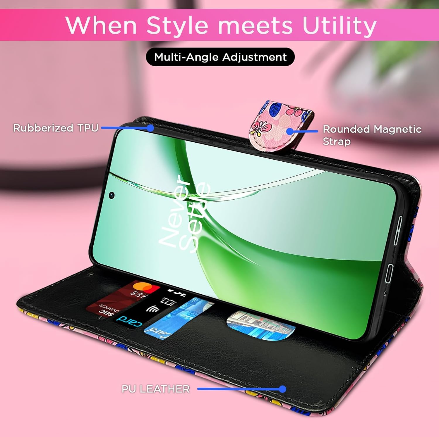 OnePlus Nord CE 4 5G Flower flip cover in pink by Pikkme – photo 5